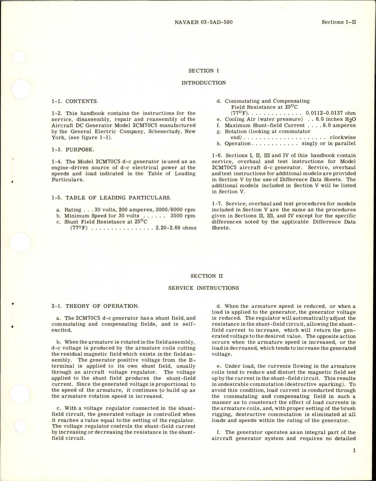 Sample page 5 from AirCorps Library document: Overhaul and Service Instructions for DC Generator - Models 2CM70C5 and 2CM70D2 