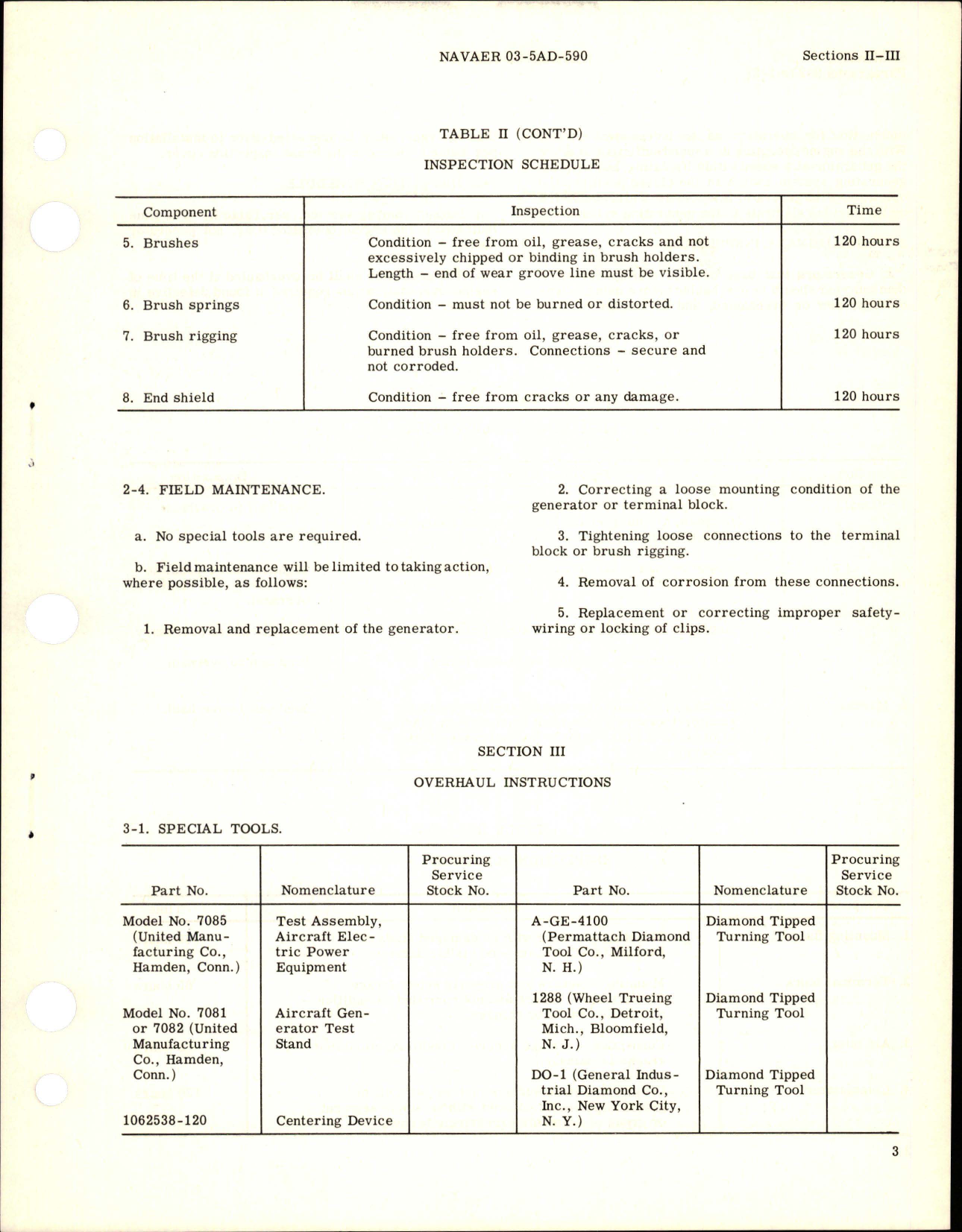 Sample page 7 from AirCorps Library document: Overhaul and Service Instructions for DC Generator - Models 2CM70C5 and 2CM70D2 