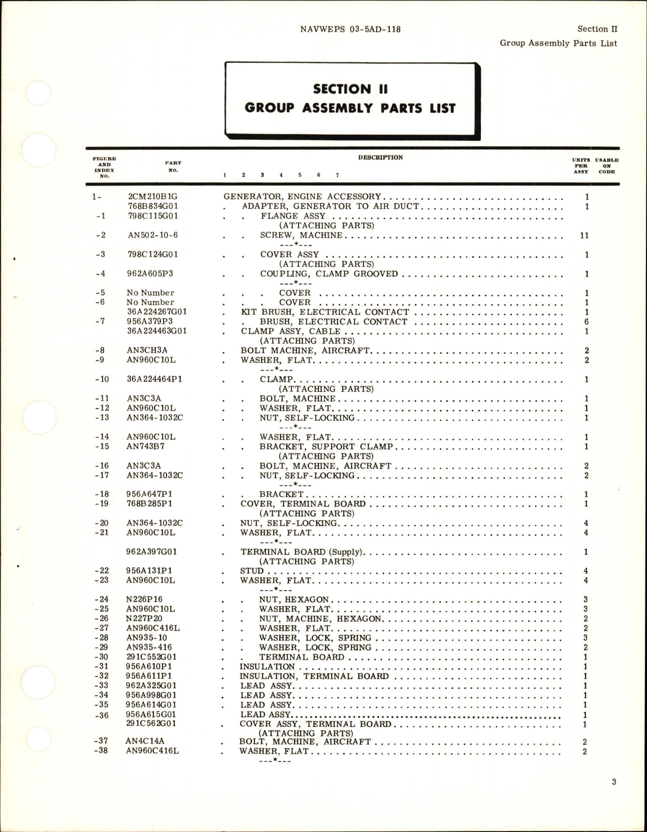 Sample page 5 from AirCorps Library document: Illustrated Parts Breakdown for Engine Accessory Generator - Model 2CM210BIG