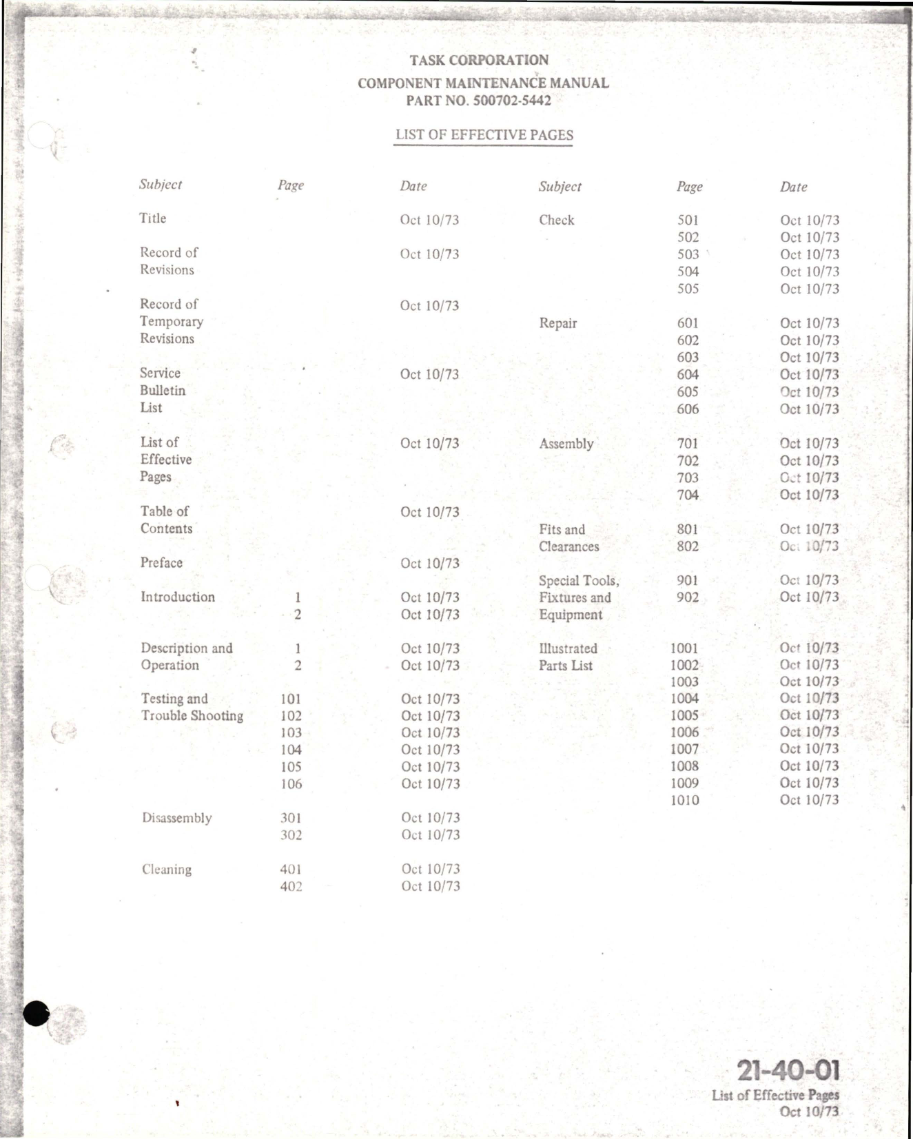 Sample page 5 from AirCorps Library document: Maintenance Manual with Illustrated Parts List for Axivane Fan - Part 500702-5442 