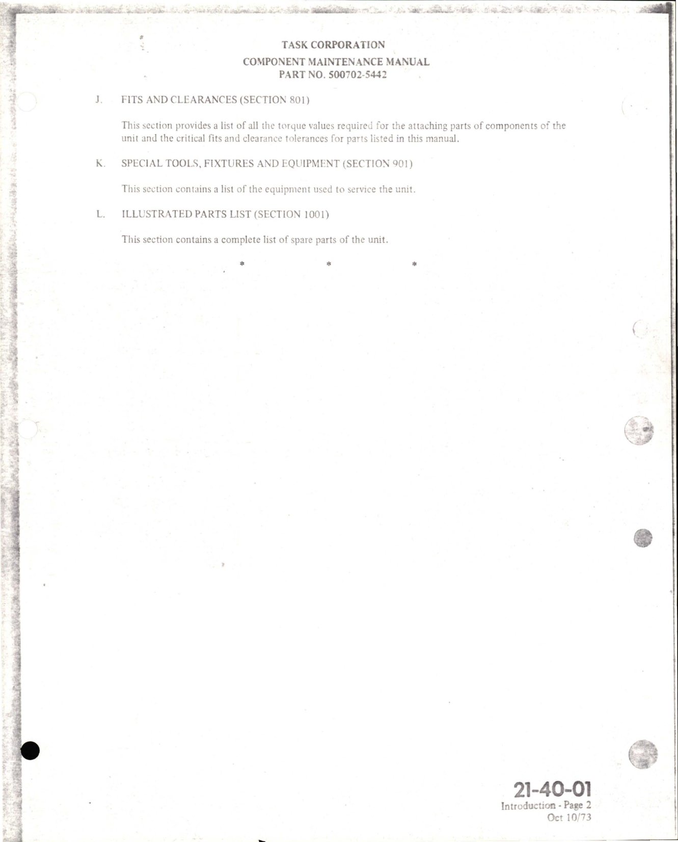 Sample page 9 from AirCorps Library document: Maintenance Manual with Illustrated Parts List for Axivane Fan - Part 500702-5442 
