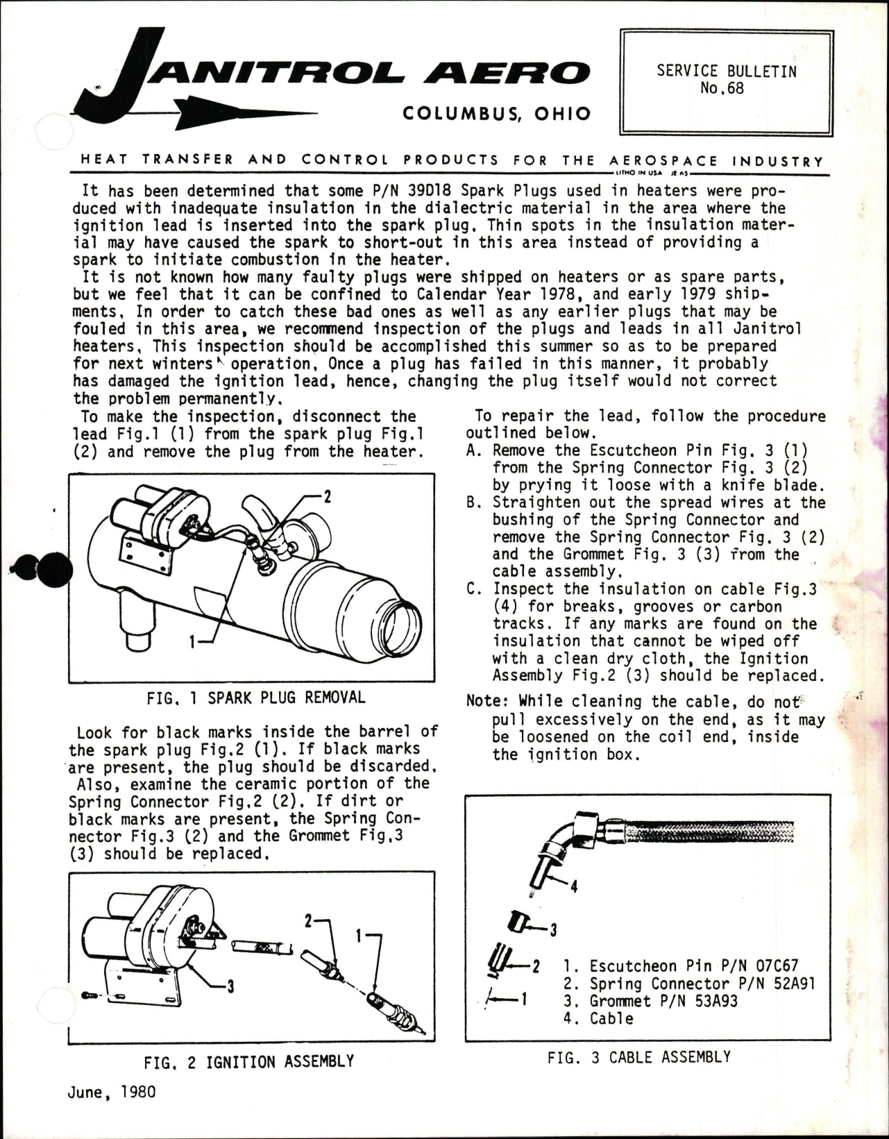 Sample page 1 from AirCorps Library document: Inadequate Insulation in Spark Plus used in Heaters - Part 39D18