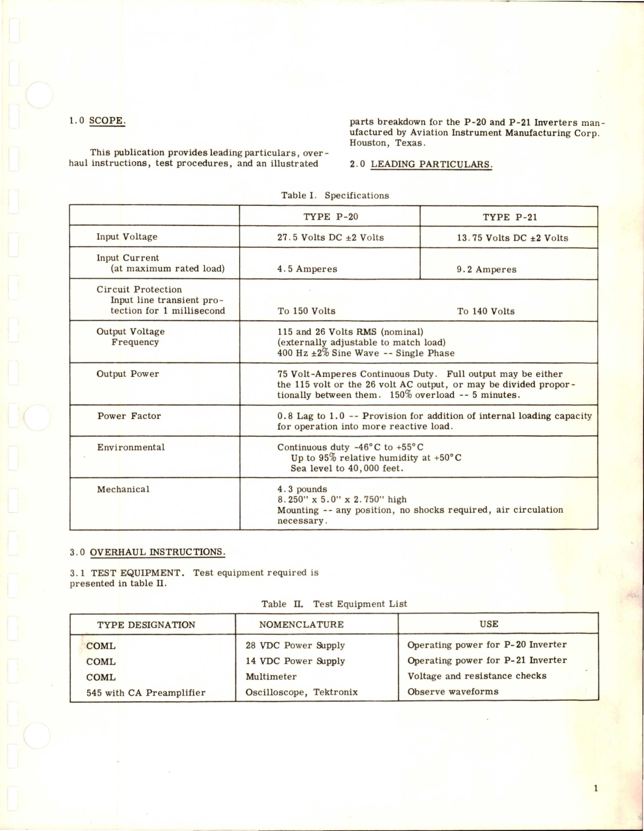 Sample page 5 from AirCorps Library document: Overhaul Instructions with Parts Breakdown for Inverters - AIM P-20, P-21