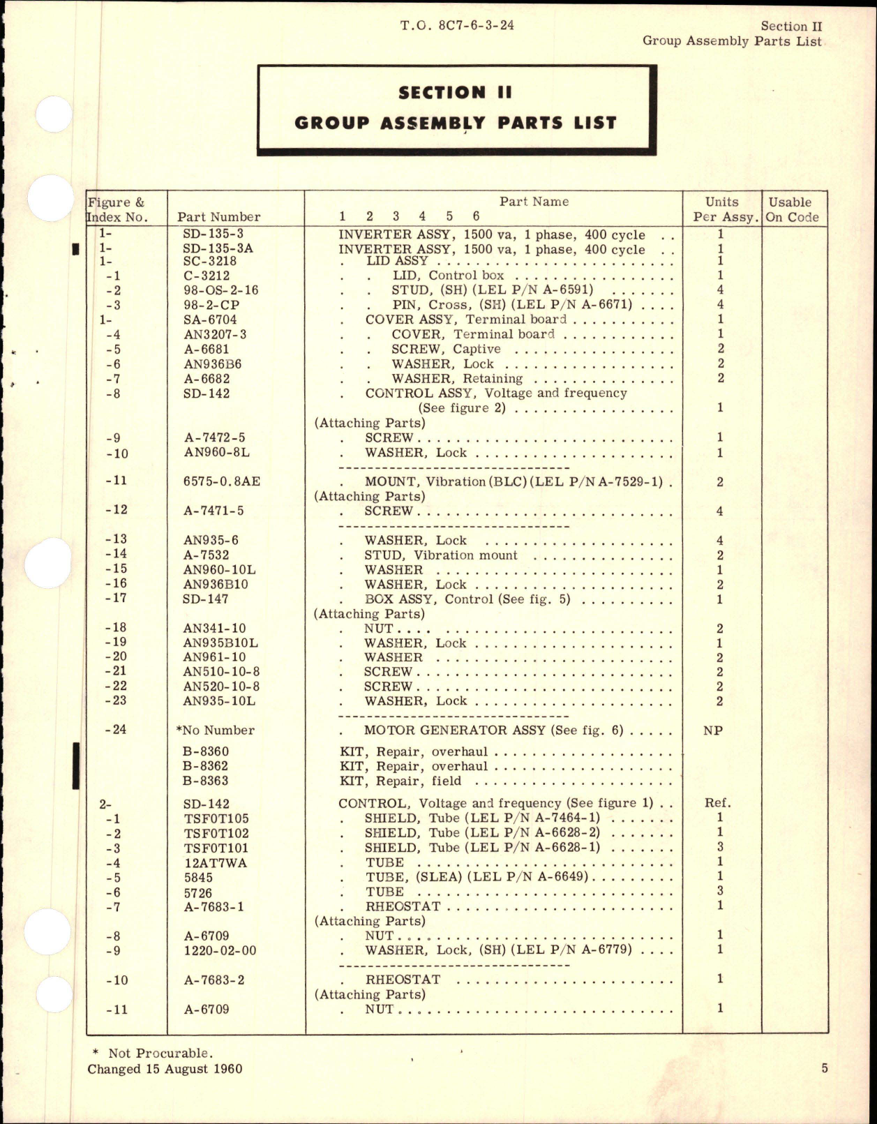 Sample page 7 from AirCorps Library document: Overhaul for Inverter - AN 3515-1 - Part SD-135-3 and SD-135-3A