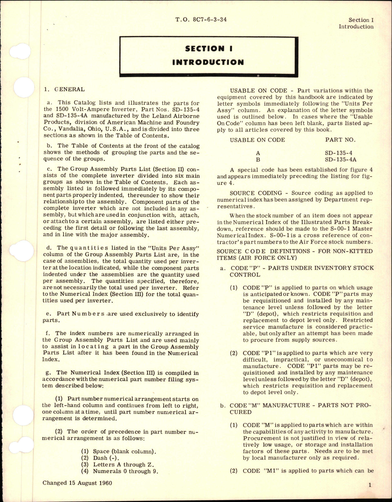 Sample page 5 from AirCorps Library document: Illustrated Parts Breakdown for Inverter Assembly - AN 3515-1 - Parts SD-135-4 and SD-135-4A