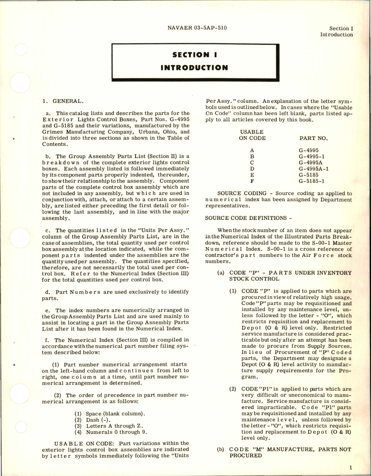 Sample page 5 from AirCorps Library document: Illustrated Parts Breakdown for Exterior Lights Control Box 
