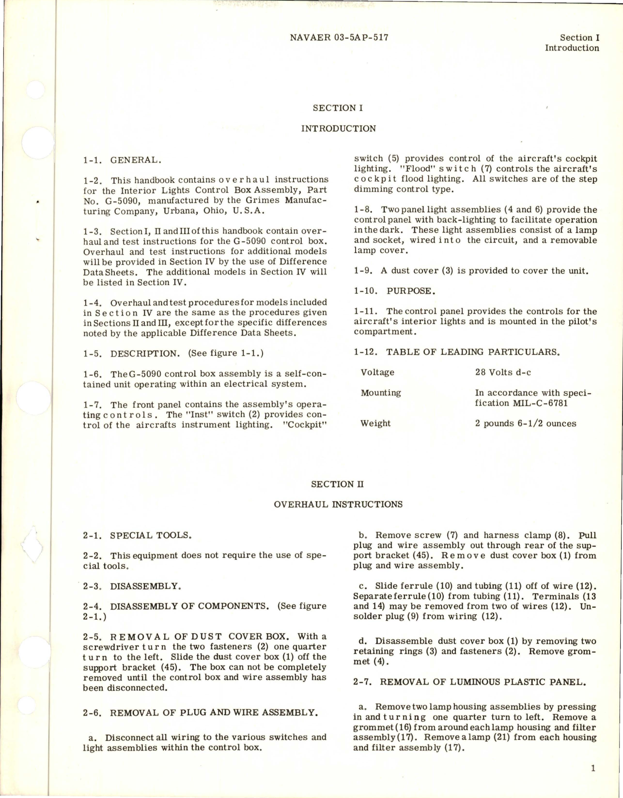 Sample page 5 from AirCorps Library document: Overhaul Instructions for Interior Lights Control Box - Part G-5090