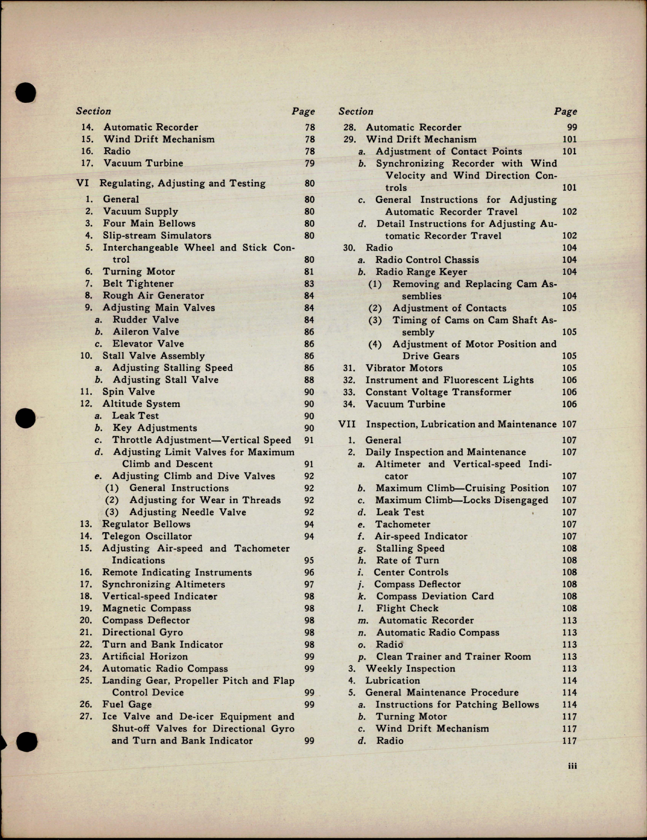 Sample page 7 from AirCorps Library document: Handbook of Instructions for Instrument Flying Trainer - AN-2550-1 (AN-T-18) 