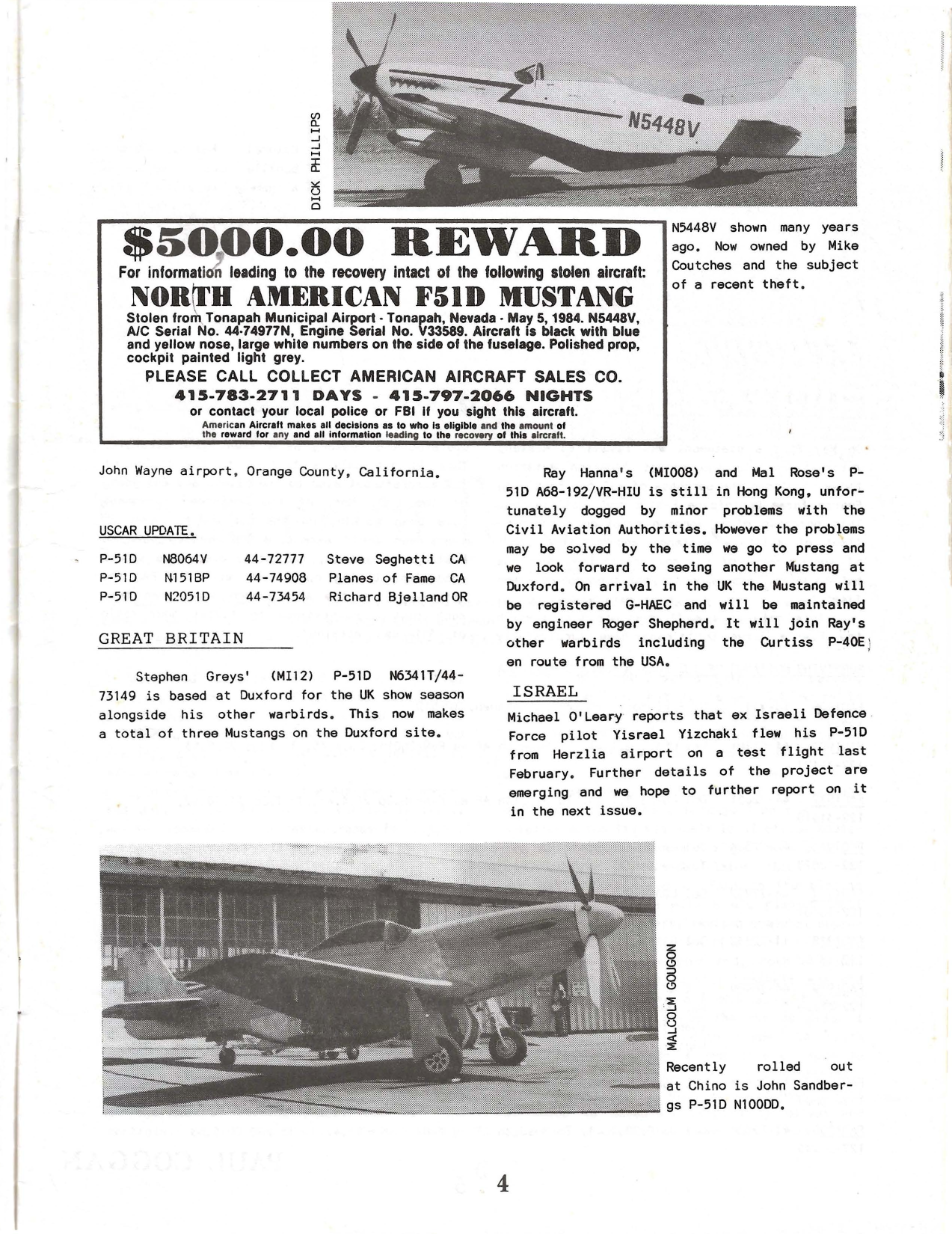 Sample page 5 from AirCorps Library document: Mustang World - Issue 3