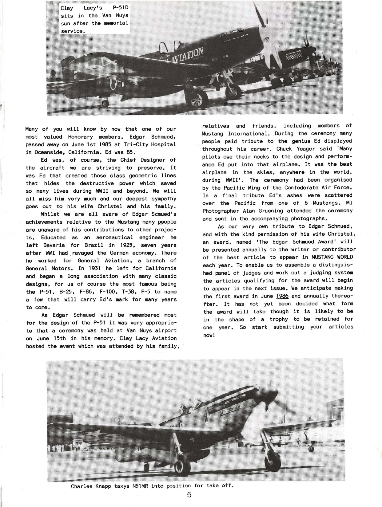 Sample page 5 from AirCorps Library document: Mustang World - Issue 7 