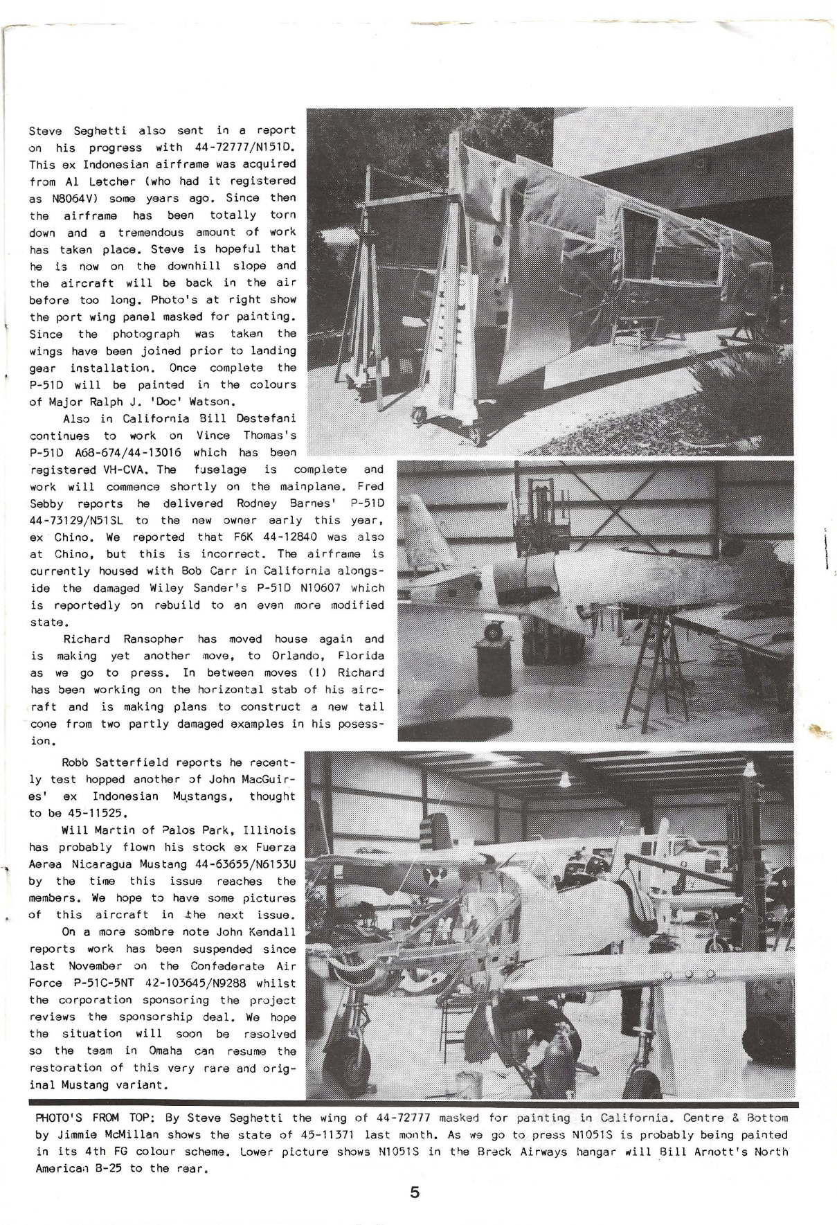 Sample page 5 from AirCorps Library document: Mustang World - Issue 9