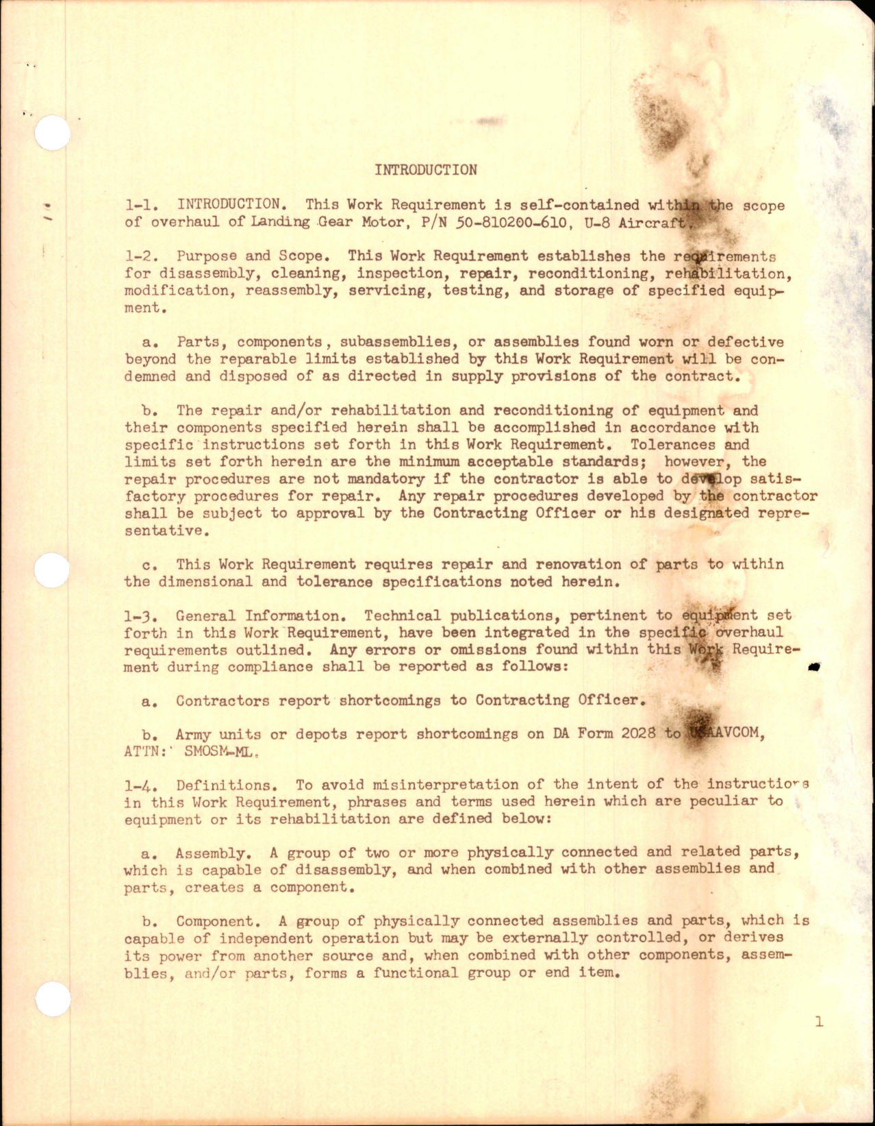 Sample page 5 from AirCorps Library document: Depot and Commercial Overhaul Work Requirement for Landing Gear Motor - Part 50-810200-610