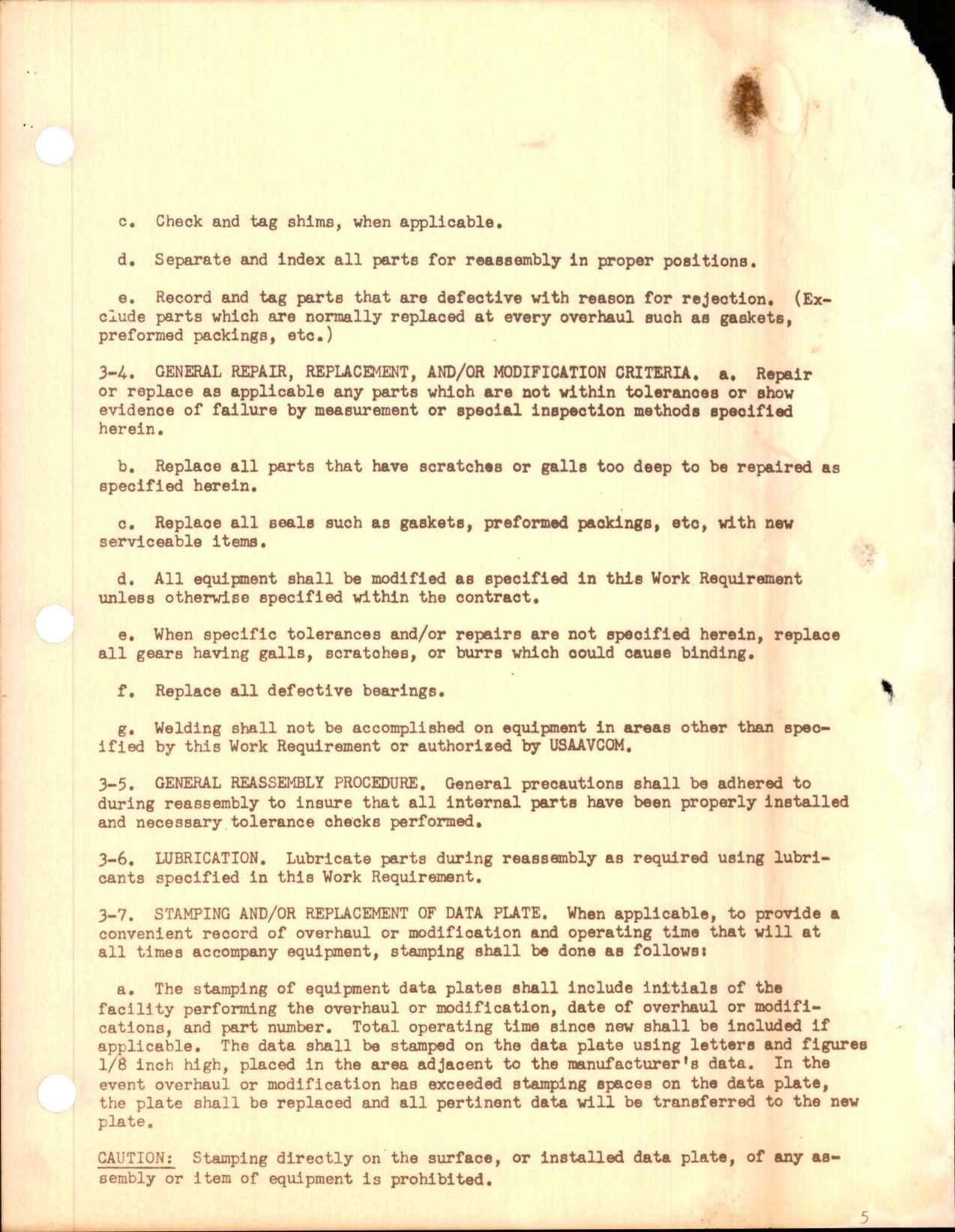 Sample page 9 from AirCorps Library document: Depot and Commercial Overhaul Work Requirement for Landing Gear Motor - Part 50-810200-610