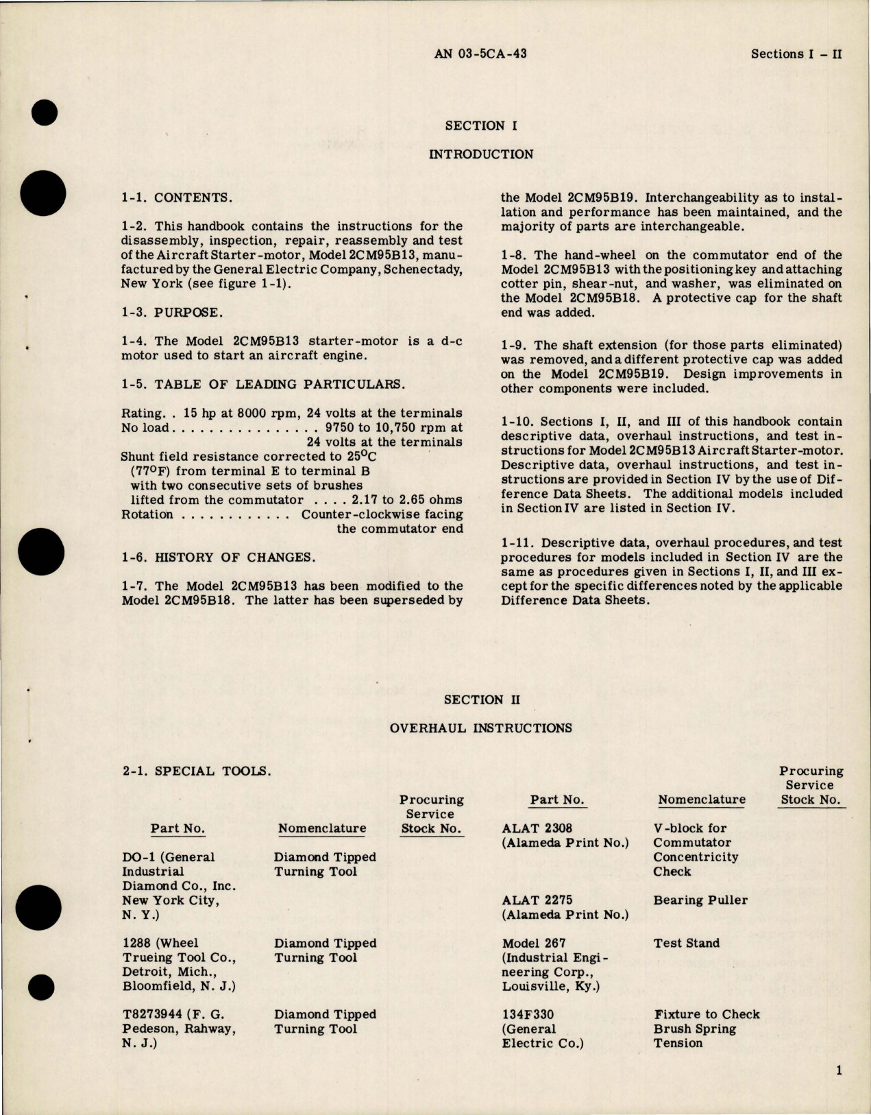 Sample page 5 from AirCorps Library document: Overhaul Instructions for Starter-Motors - Models 2CM95B13, 2CM95B18, 2CM95B19 