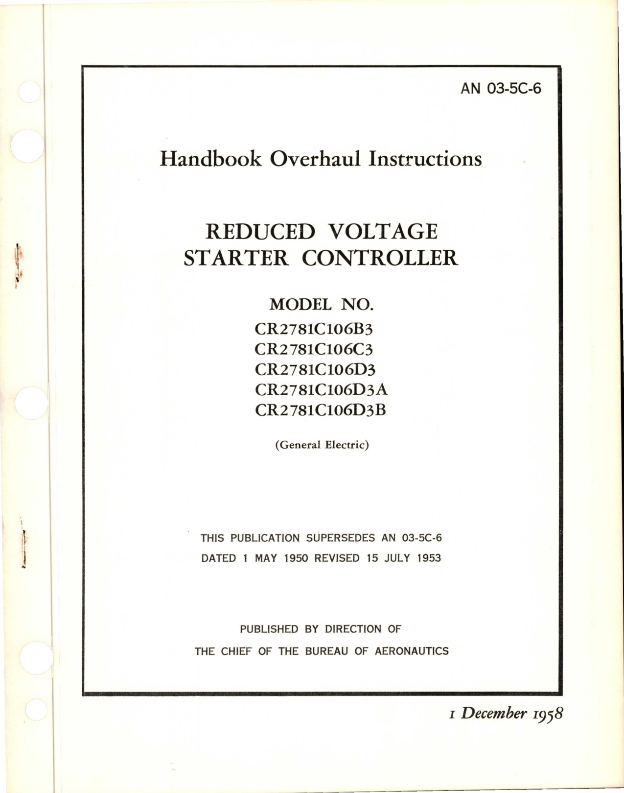 Sample page 1 from AirCorps Library document: Overhaul Instructions for Reduced Voltage Starter Controller 