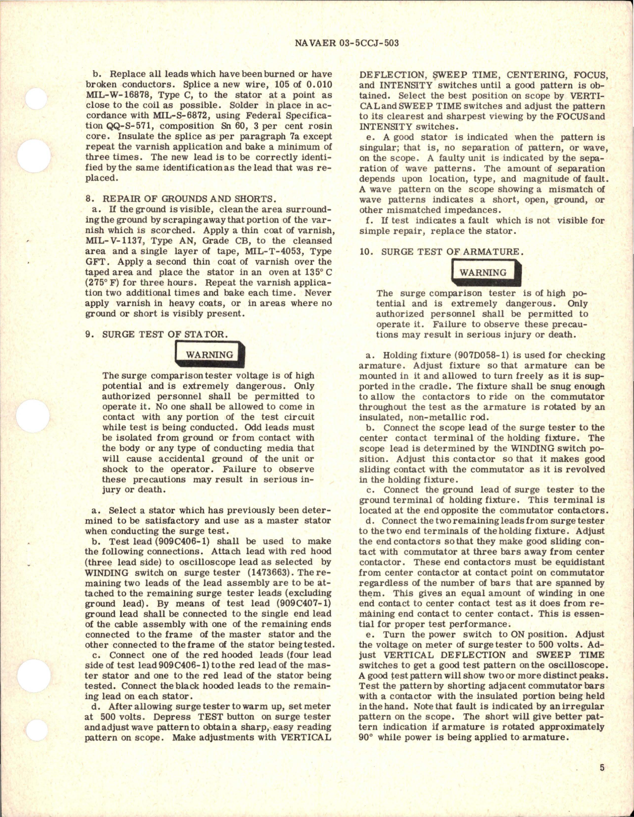 Sample page 5 from AirCorps Library document: Overhaul Instructions with Parts Breakdown for DC Motor - Part A35A8864