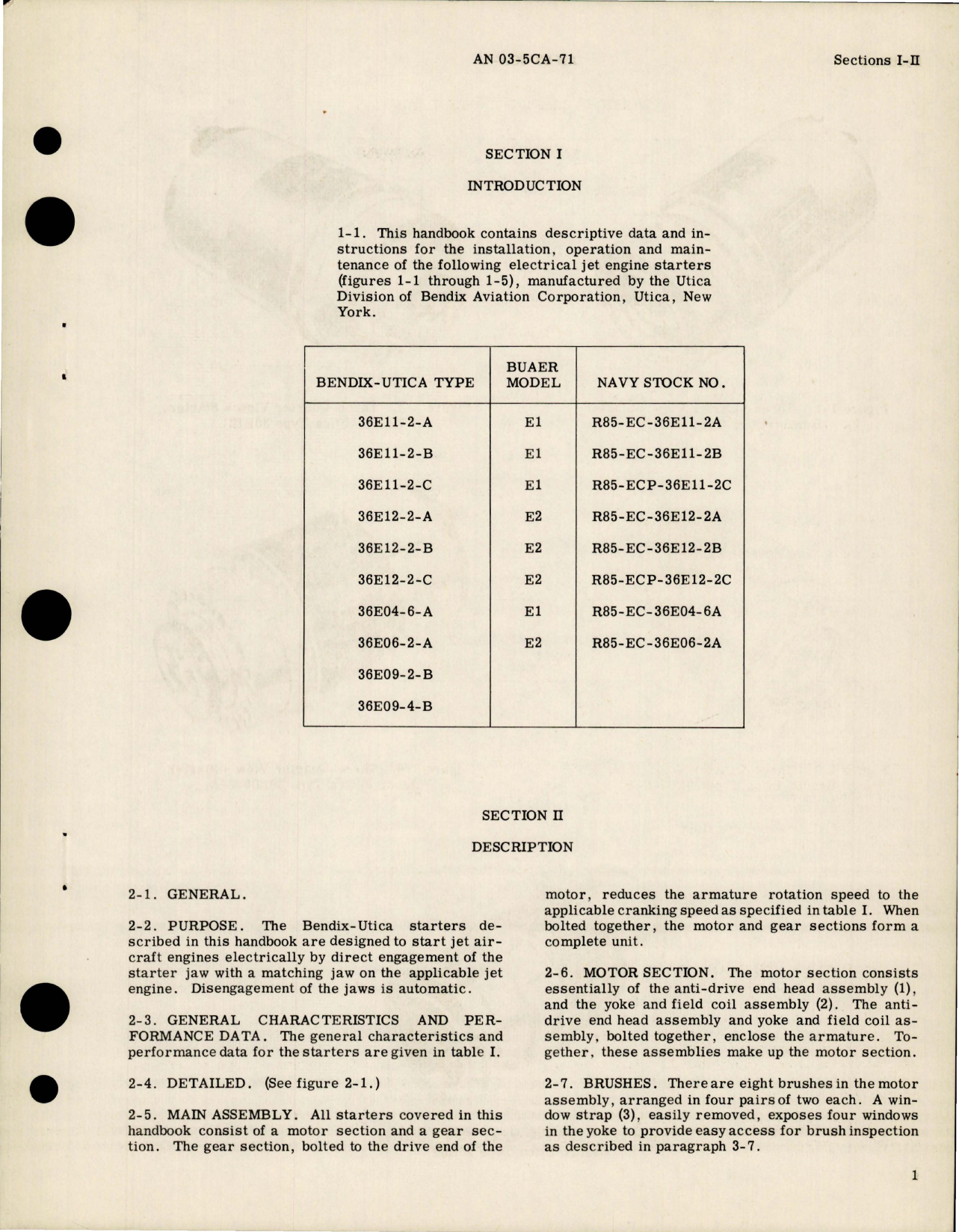 Sample page 5 from AirCorps Library document: Operation and Service Instructions for Starters 