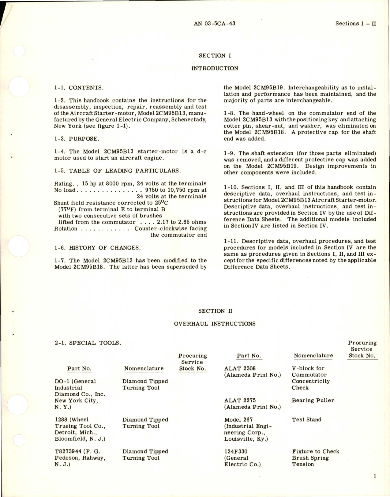 Sample page 5 from AirCorps Library document: Overhaul Instructions for Starter Motors - Models 2CM95B13, 2CM95B18, and 2CM95B19 