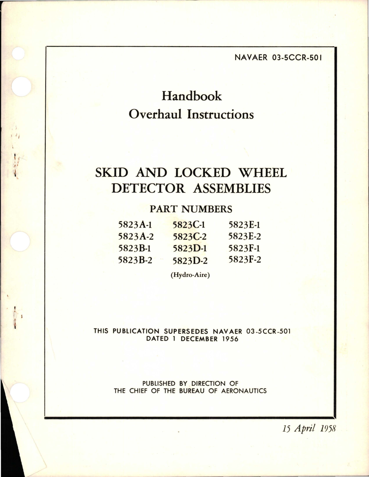 Sample page 1 from AirCorps Library document: Overhaul Instructions for Skid and Locked Wheel Detector Assembly