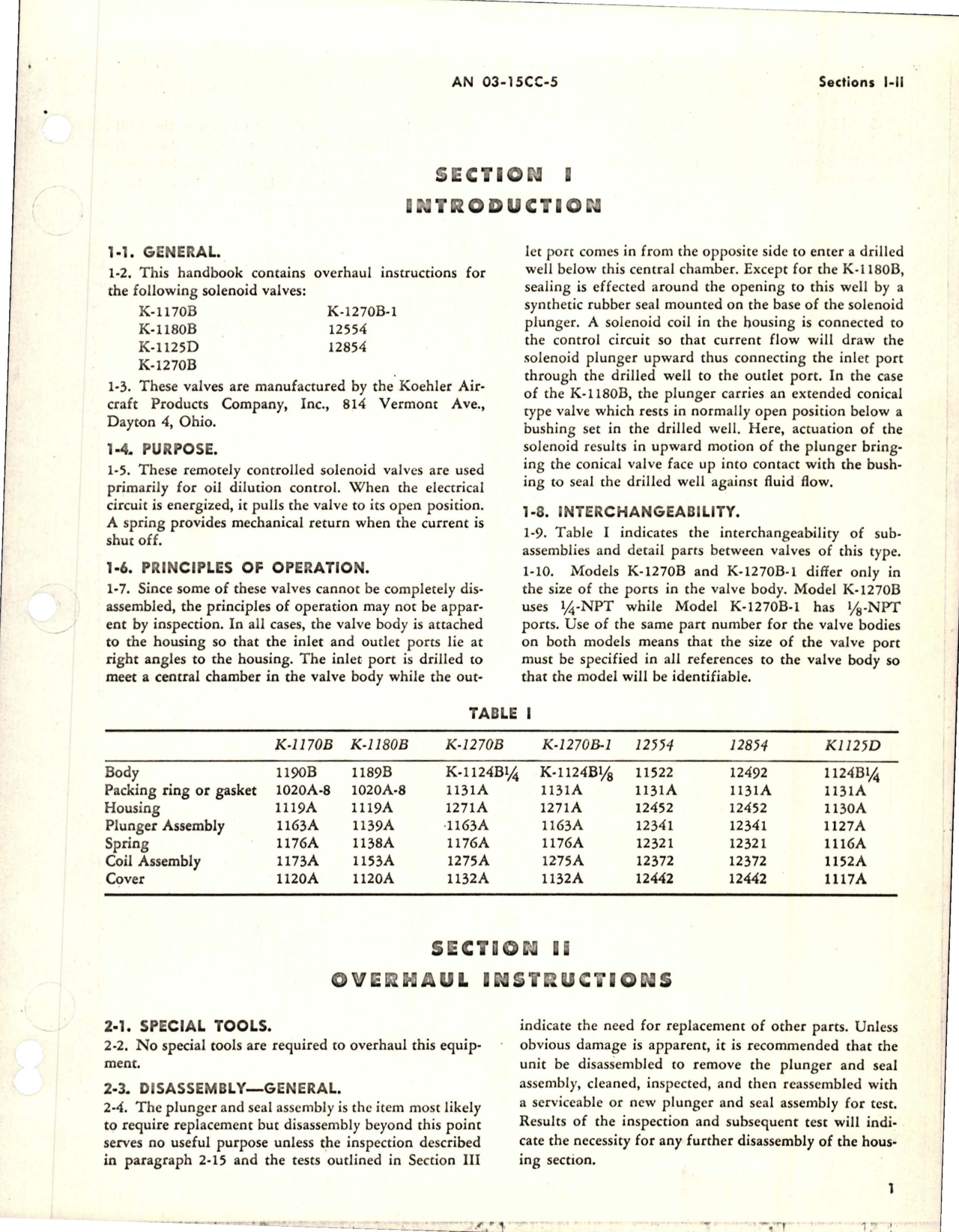 Sample page 5 from AirCorps Library document: Overhaul Instructions for Solenoid Valves - K-1100, K-1200 and 12,000 Series