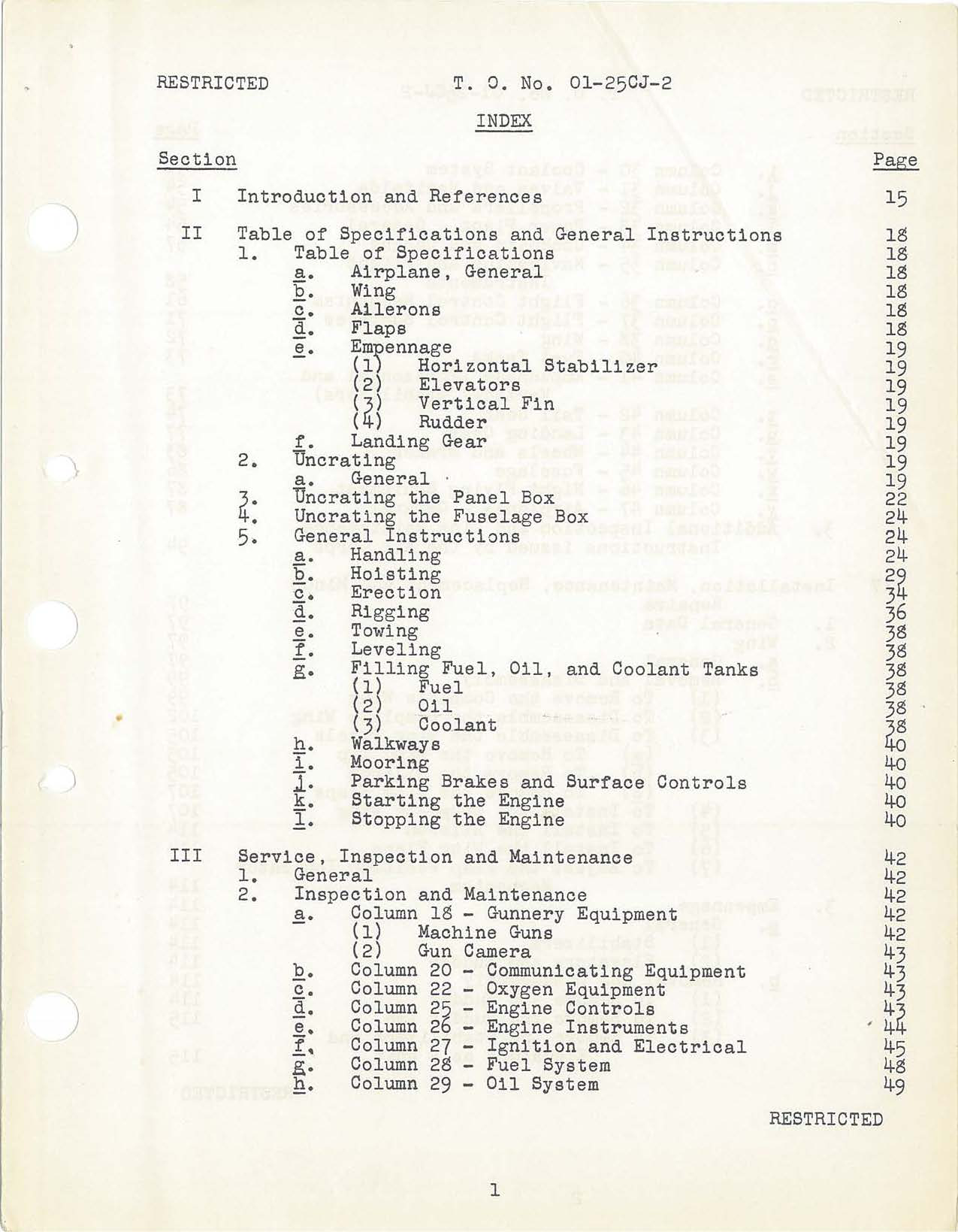 Sample page 5 from AirCorps Library document: Service Instructions for P-40E-1 Fighter