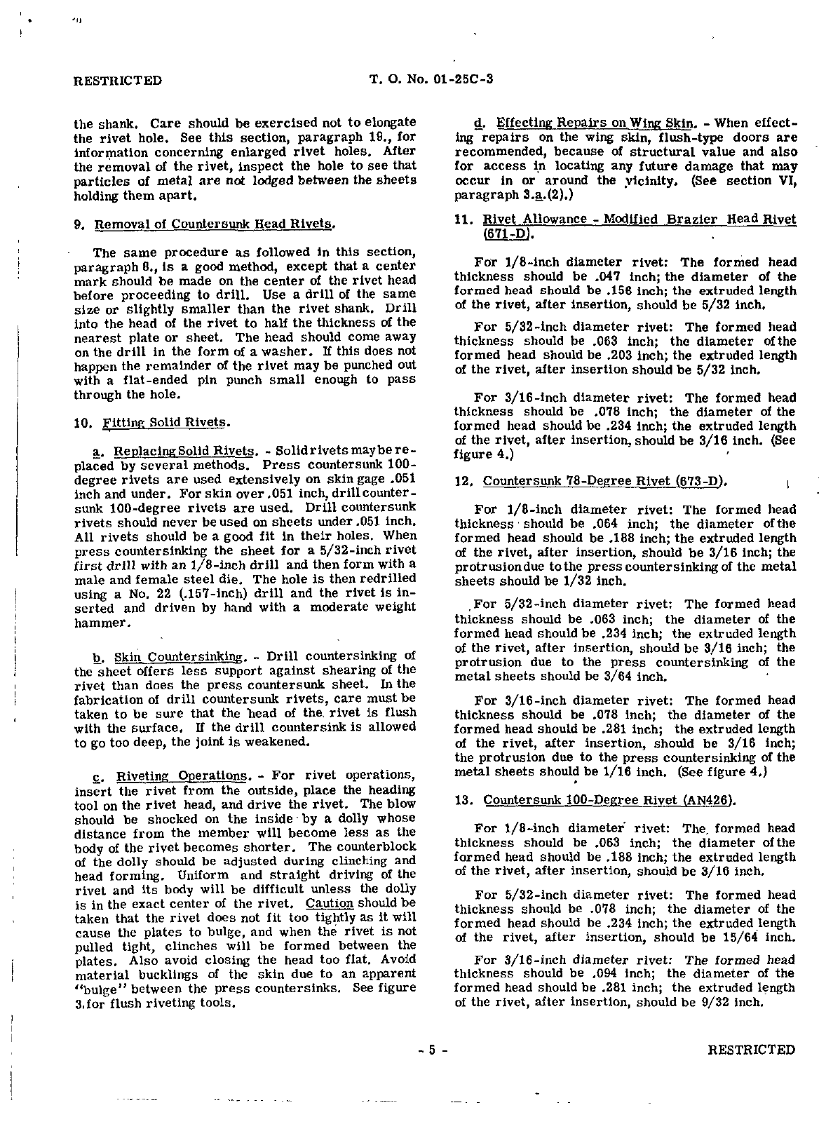 Sample page 8 from AirCorps Library document: Structural Repair Instructions for P-40D, P-40E, P-40E-1 and P-40F