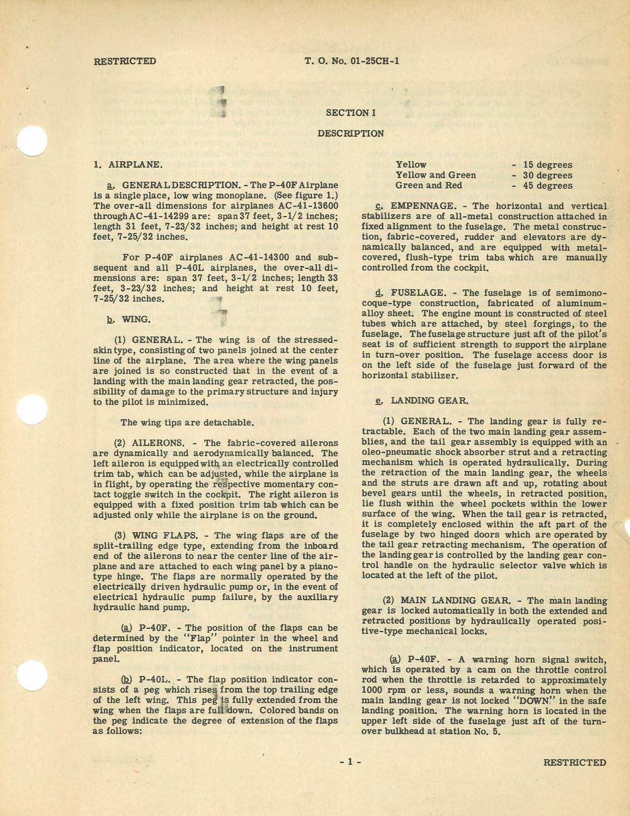 Sample page 7 from AirCorps Library document: Pilot's Flight Operating Instructions for P-40F and P-40L