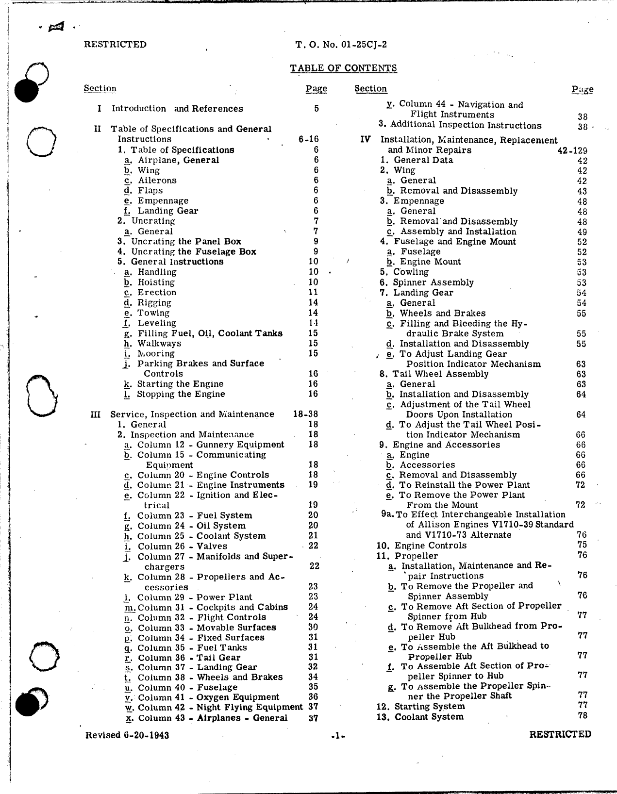 Sample page 7 from AirCorps Library document: Erection and Maintenance Instructions for P-40E-1 - Kittyhawk IA