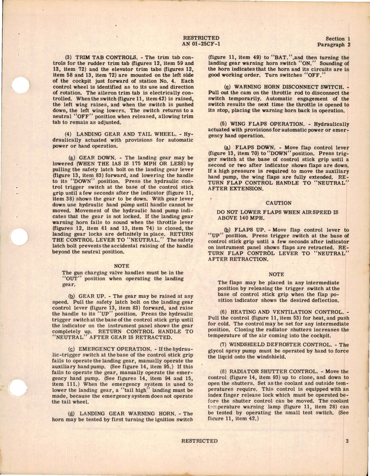 Sample page 9 from AirCorps Library document: Pilot's Flight Operating Instructions for P-40D, P-40E, P-40E-1, Kittyhawk I, and Kittyhawk IA