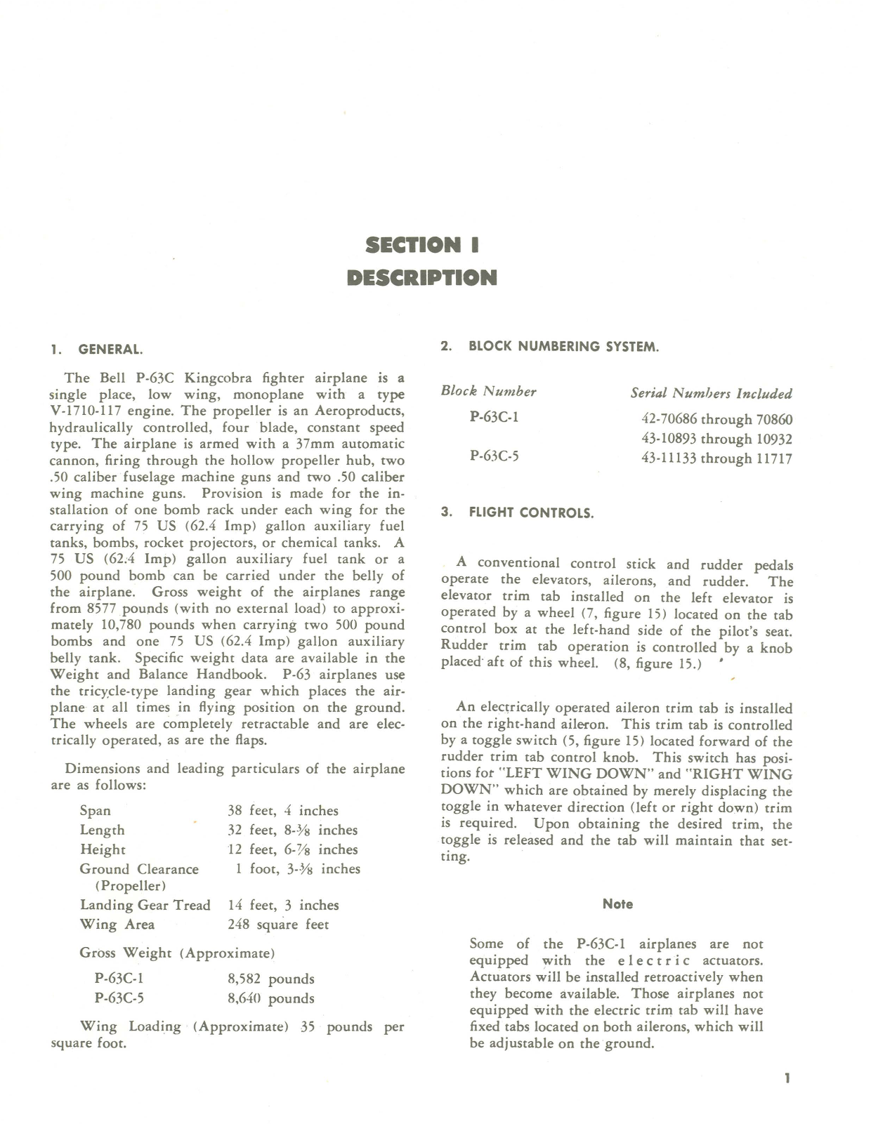 Sample page 5 from AirCorps Library document: Pilot's Flight Operating Instructions for P-63C