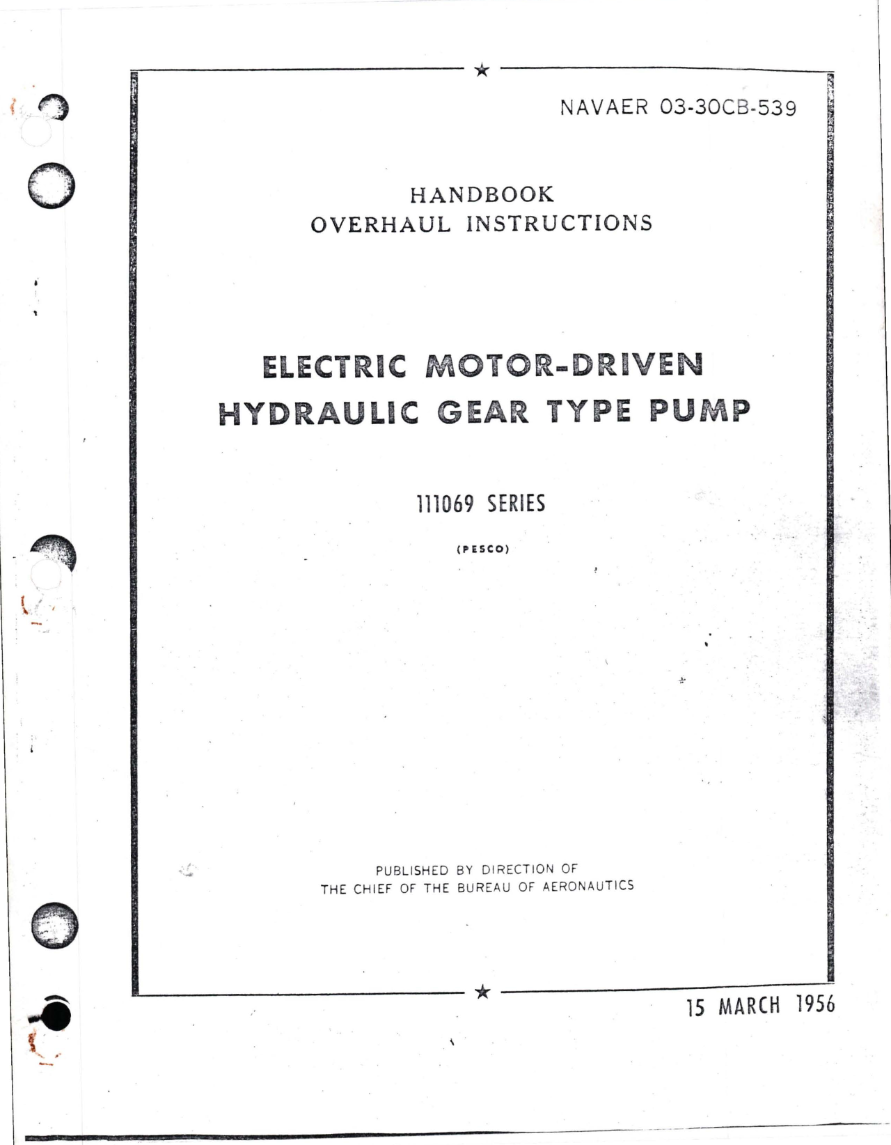 Sample page 1 from AirCorps Library document: Overhaul Instructions for Elect Motor Driven Hydraulic Gear Type Pump - 111069 Series