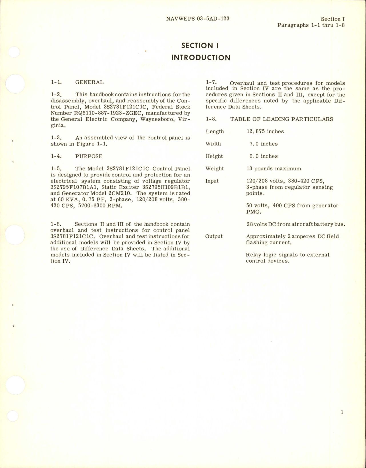Sample page 5 from AirCorps Library document: Overhaul Instructions for Control Panel - Model 3S2781F121C1C 