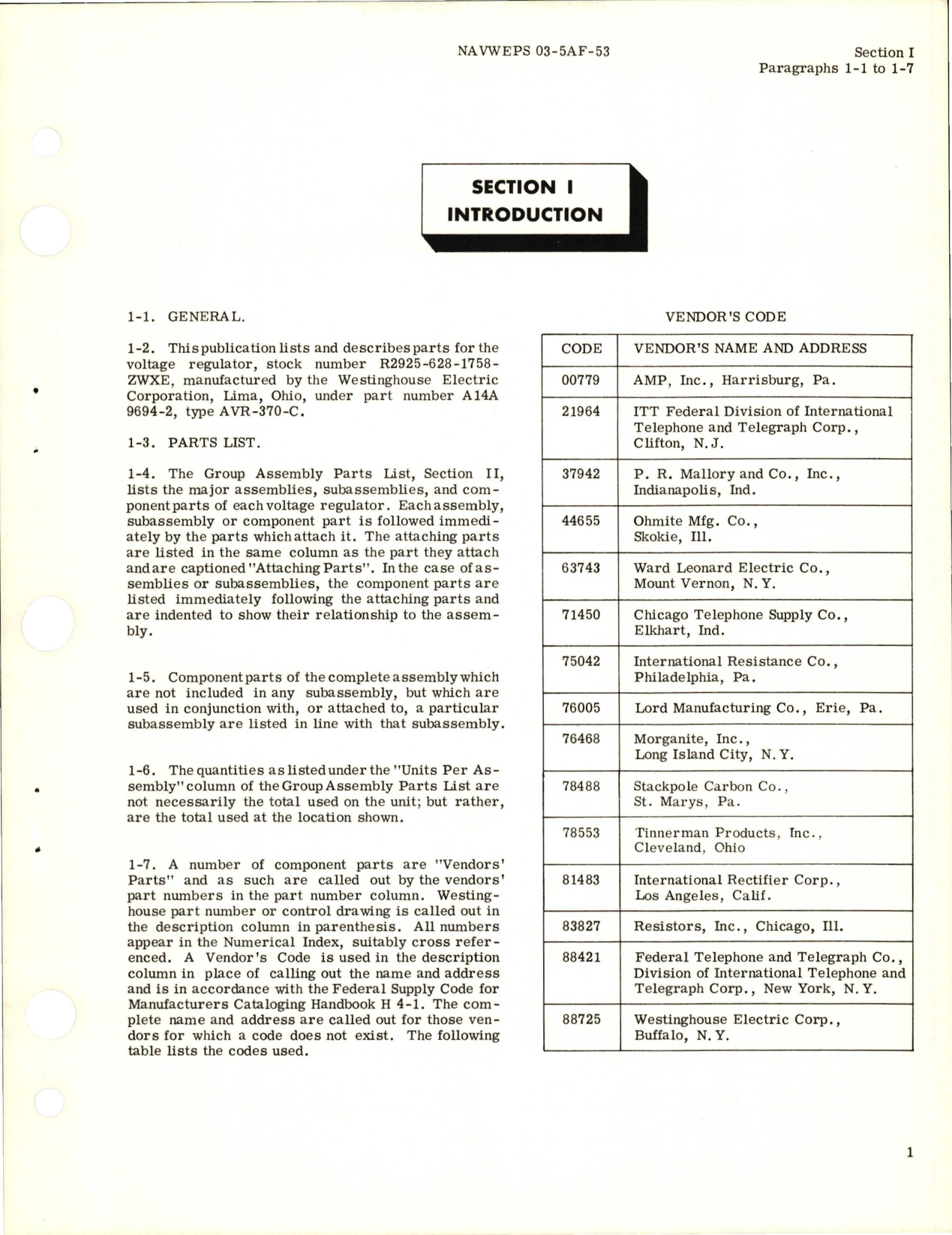 Sample page 5 from AirCorps Library document: Illustrated Parts Breakdown for AC Voltage Regulator - Part A14A9694-2