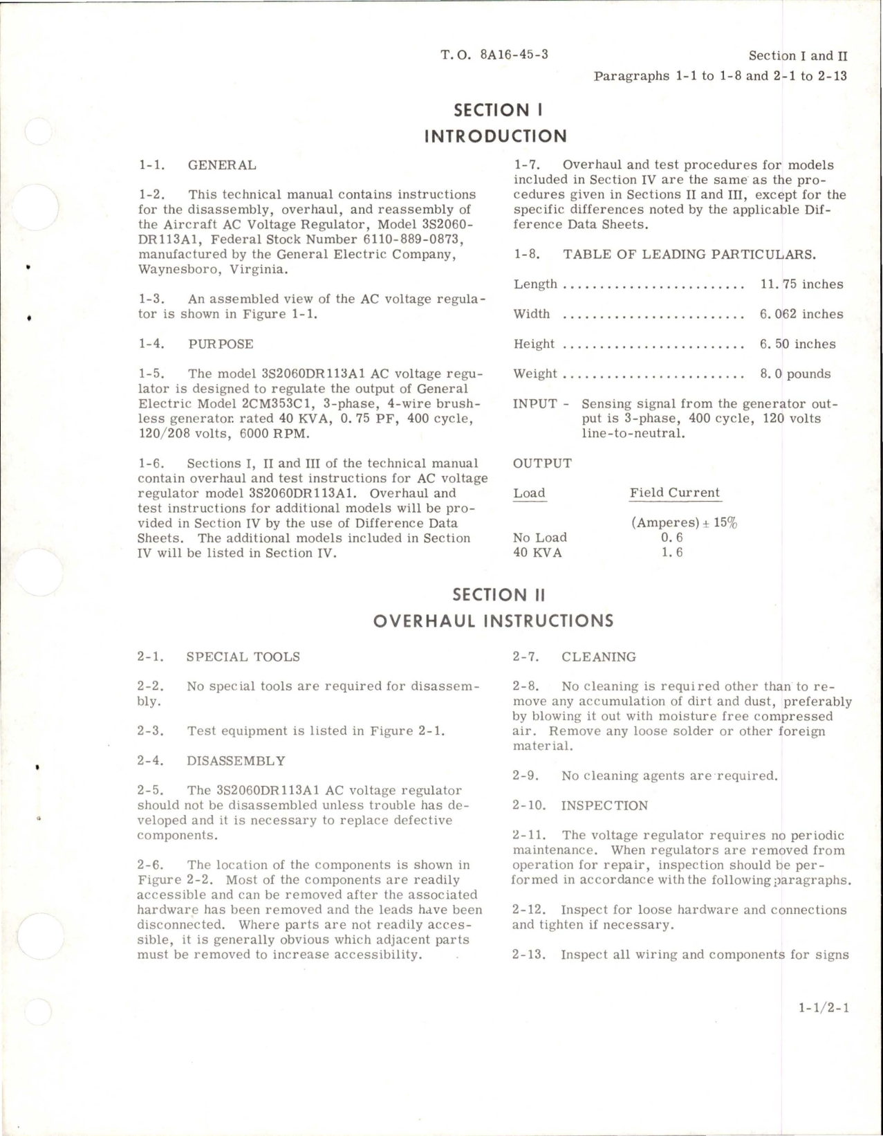 Sample page 5 from AirCorps Library document: Overhaul Instructions for AC Voltage Regulator - Model 3S2060DR113A1 