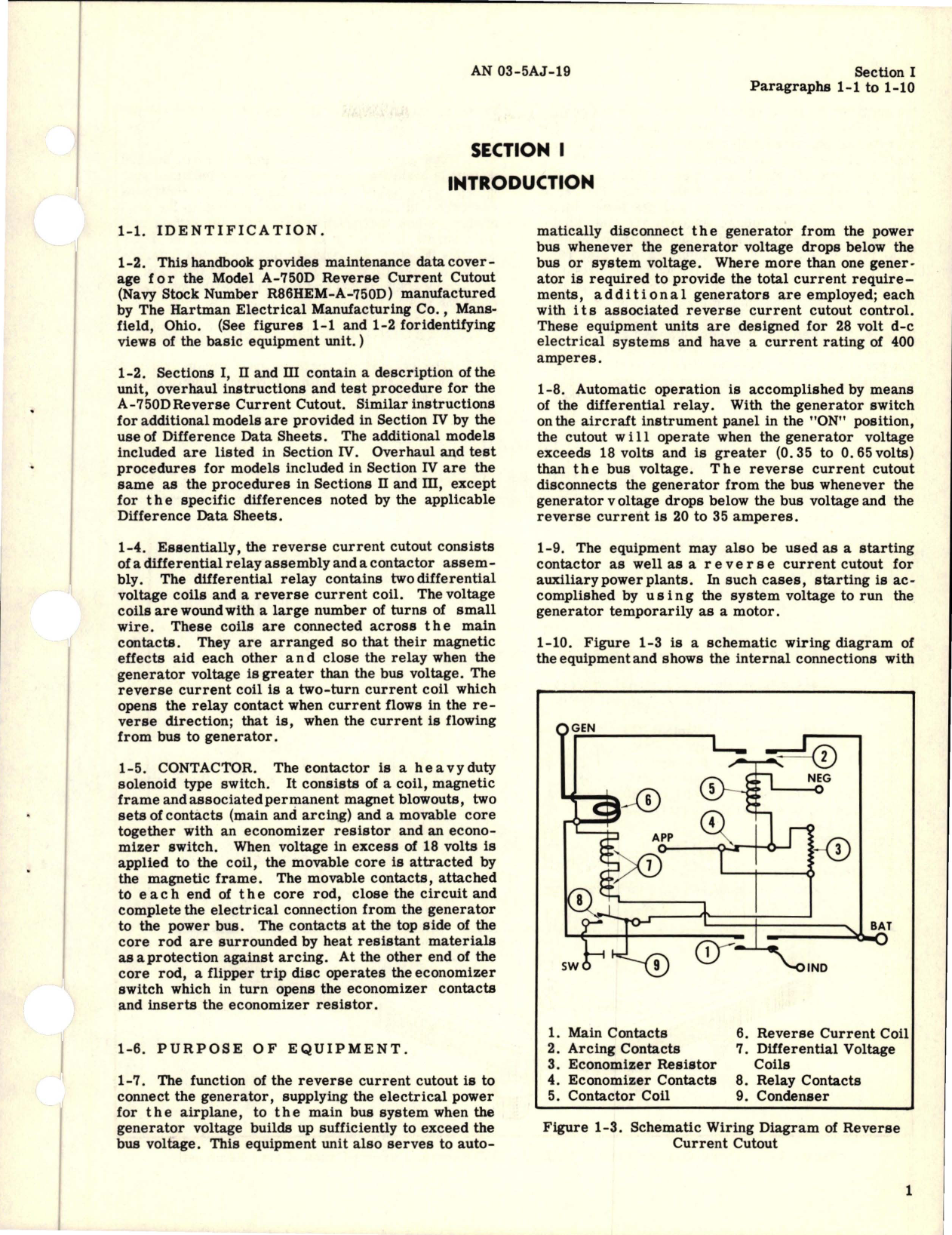 Sample page 5 from AirCorps Library document: Overhaul Instructions for Reverse Current Cutout - Model A-750D, and Contactors - A-751D and A-751E 