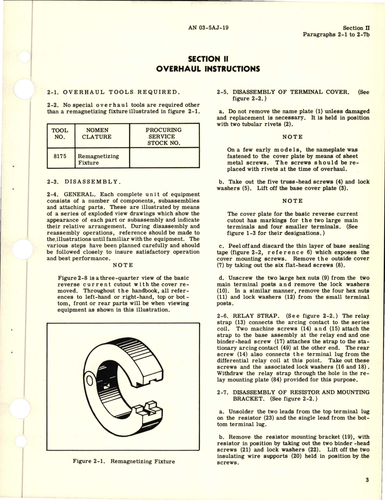 Sample page 7 from AirCorps Library document: Overhaul Instructions for Reverse Current Cutout - Model A-750D, and Contactors - A-751D and A-751E 