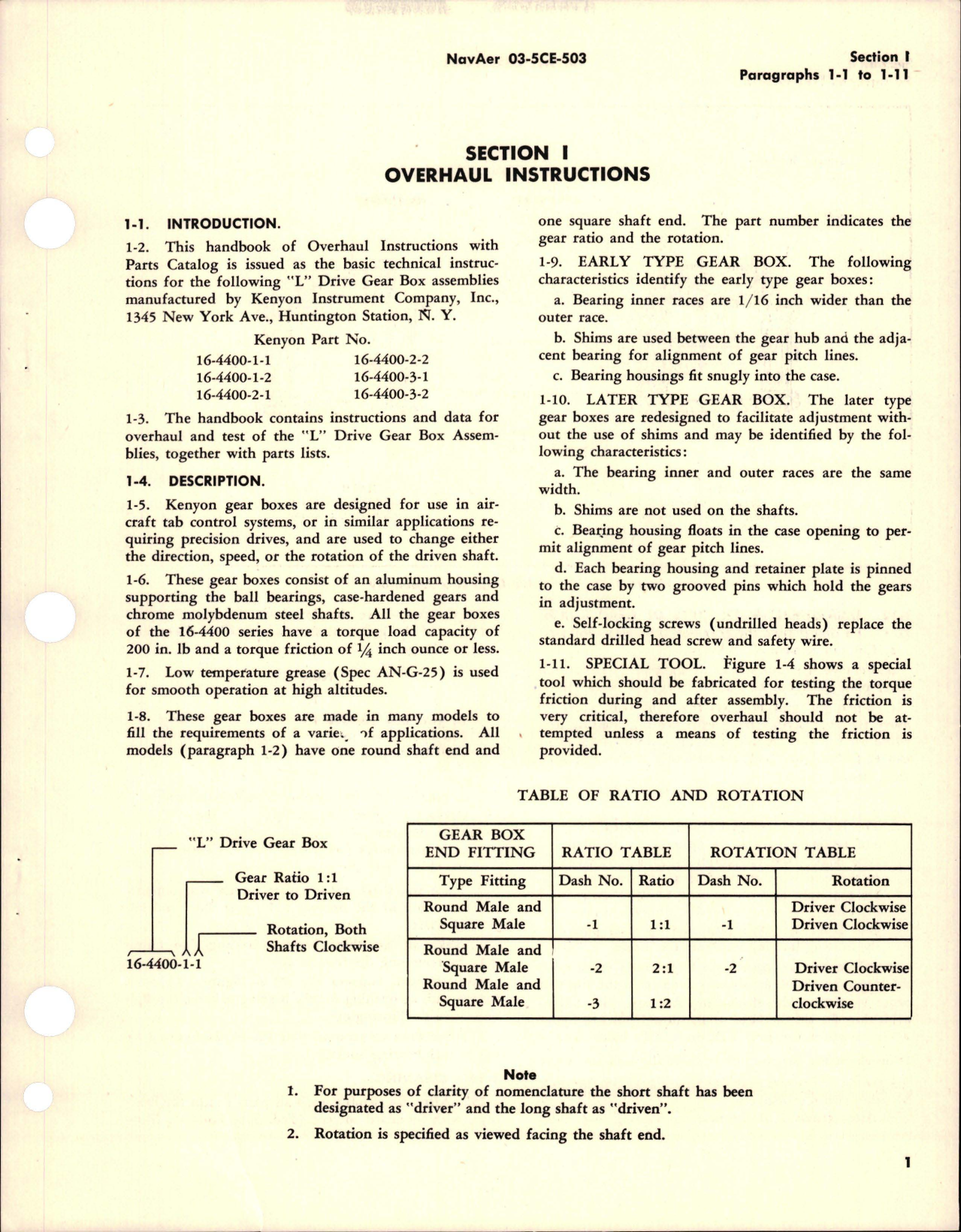 Sample page 5 from AirCorps Library document: Overhaul Instructions with Parts Catalog for L Drive Gear Box Assembly