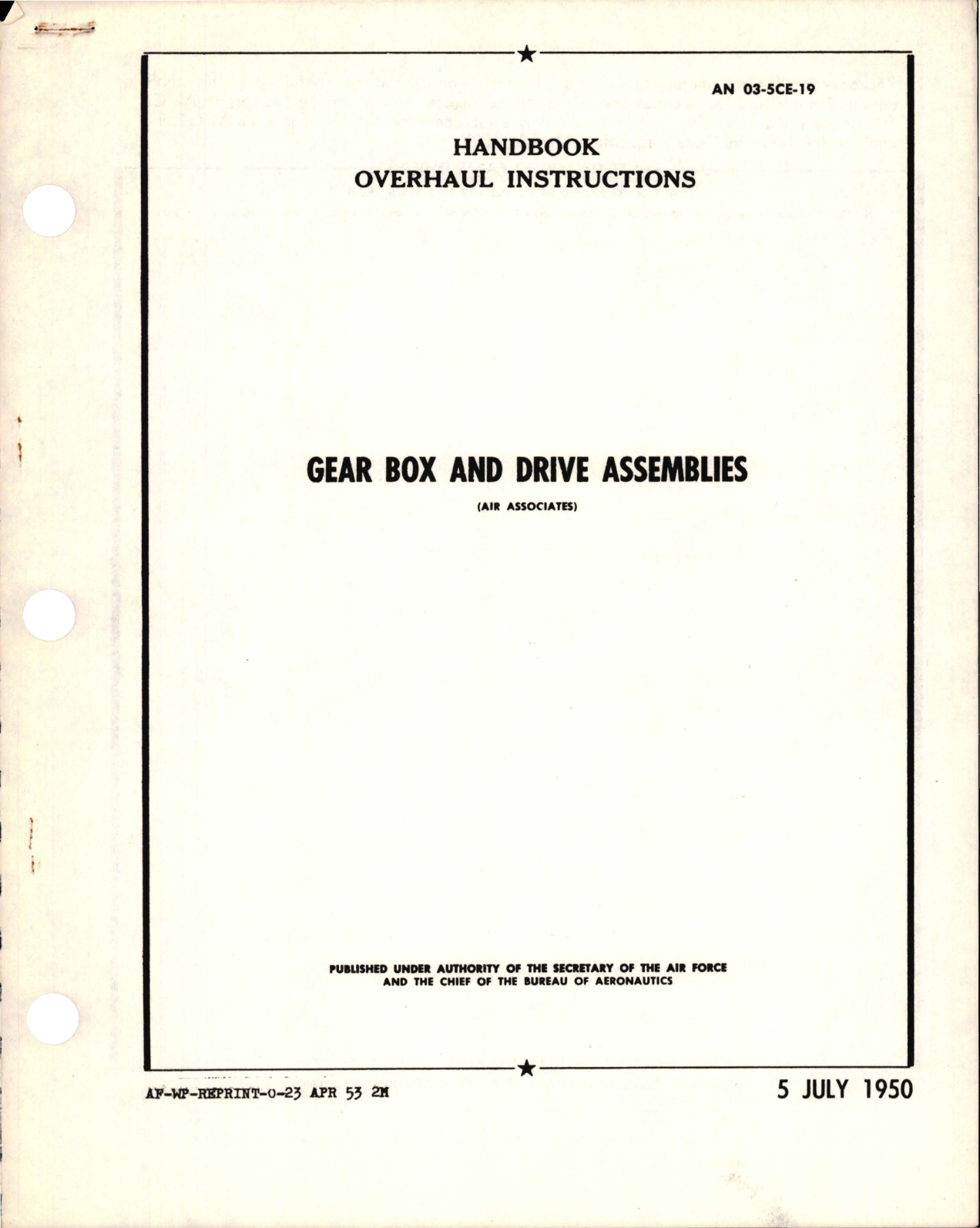 Sample page 1 from AirCorps Library document: Overhaul Instructions for Gear Box Drive Assembly