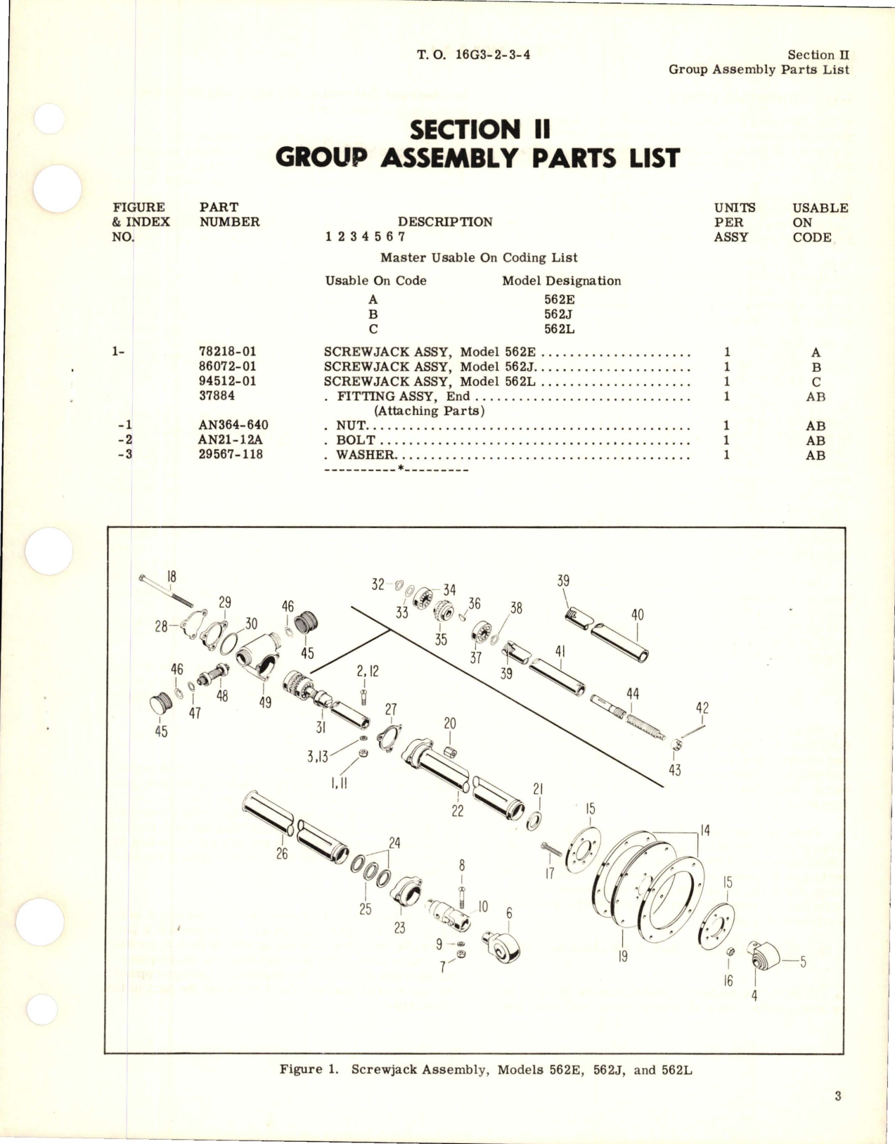 Sample page 5 from AirCorps Library document: Illustrated Parts Breakdown for Screwjack Assembly - 562 Series