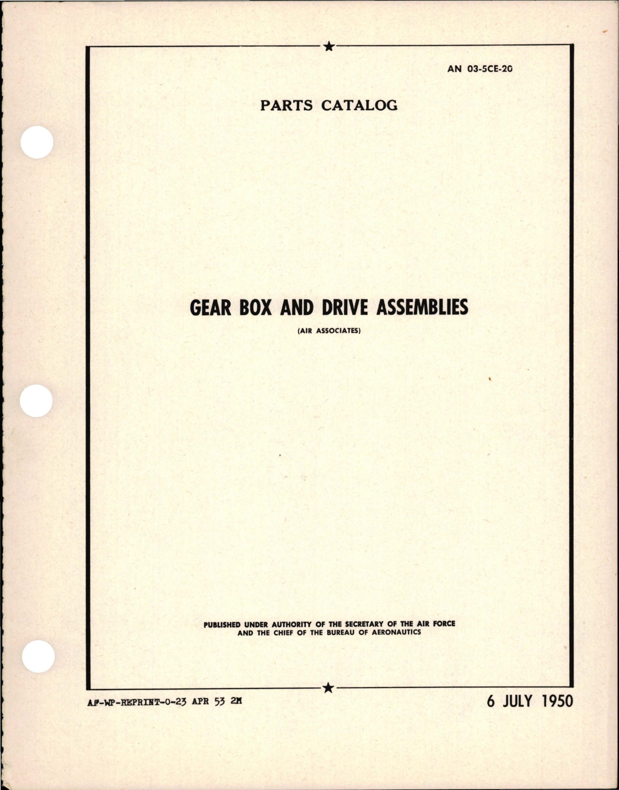 Sample page 1 from AirCorps Library document: Parts Catalog for Gear Box Drive Assembly 