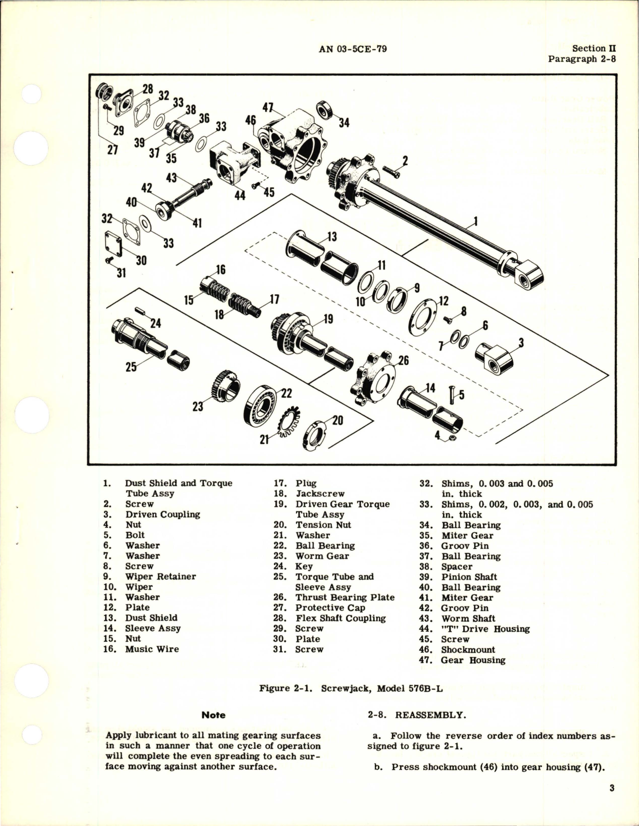 Sample page 5 from AirCorps Library document: Overhaul Instructions for Screwjack Assembly - Models 576B-L, 576B-R, and 576D 