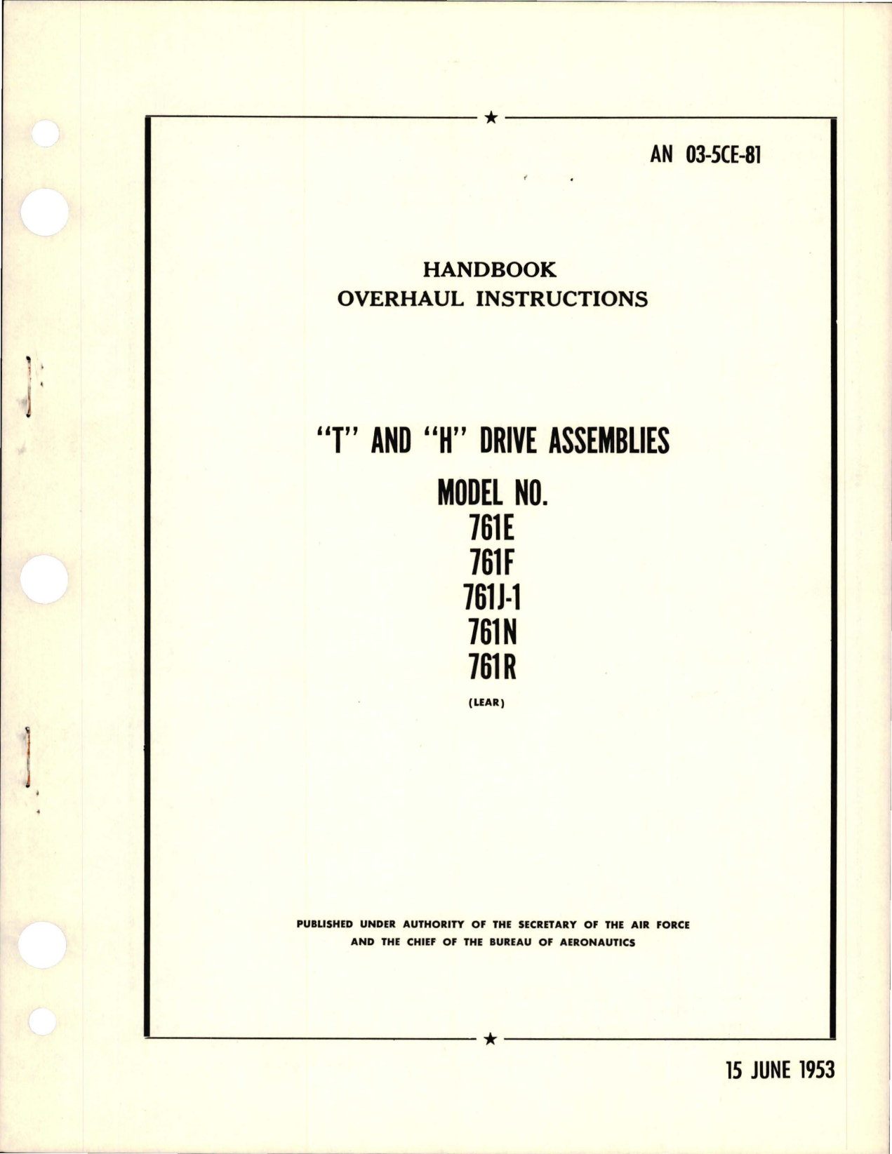 Sample page 1 from AirCorps Library document: Overhaul Instructions for T & H Drive Assembly