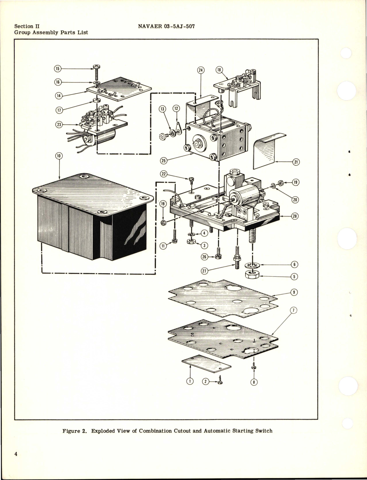 Sample page 6 from AirCorps Library document: Illustrated Parts Breakdown for Combination Cutout and Automatic Starting Switch - Model A-766 