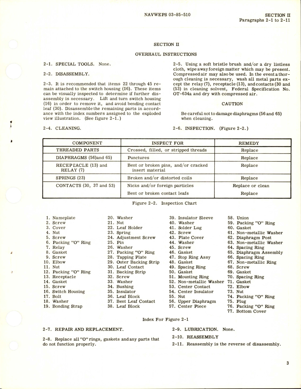 Sample page 5 from AirCorps Library document: Overhaul Instructions for Afterburner Pressure Switch - Part PB-1210-1