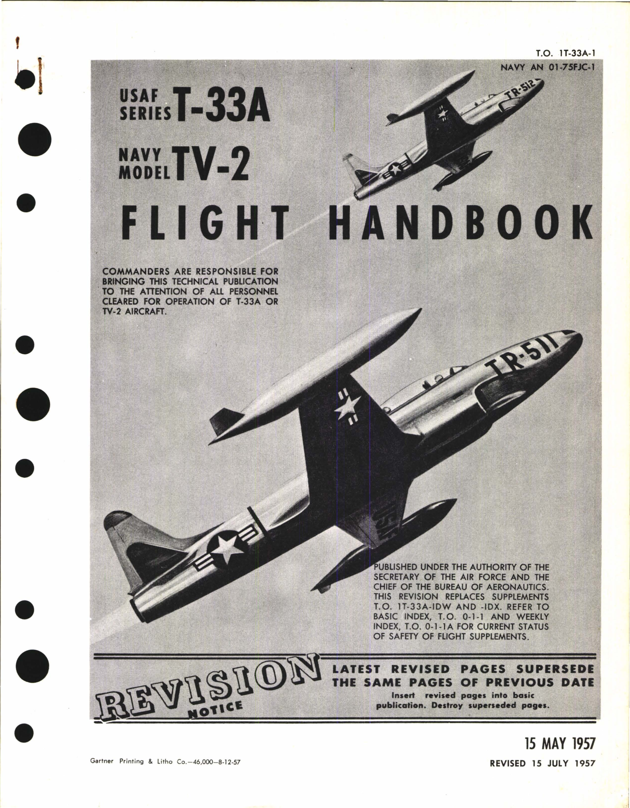 Sample page 1 from AirCorps Library document: Flight Handbook for T-33A and TV-2