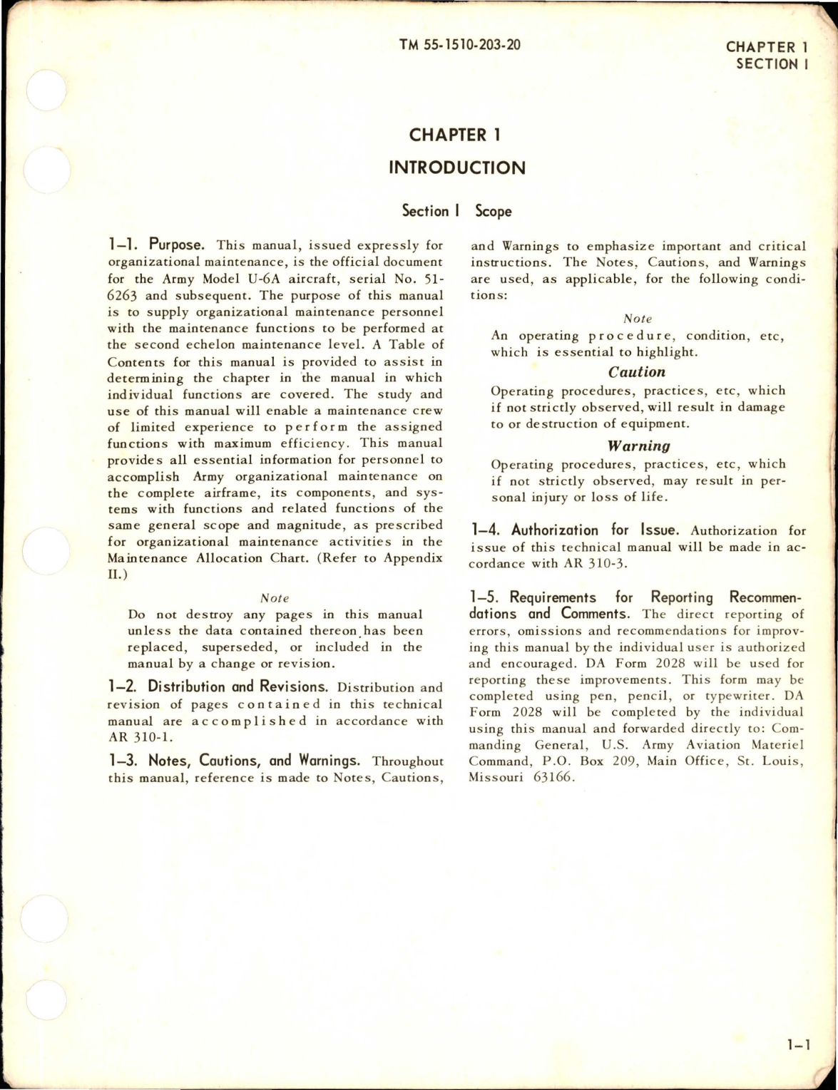 Sample page 5 from AirCorps Library document: Organizational Maintenance Manual for U-6A