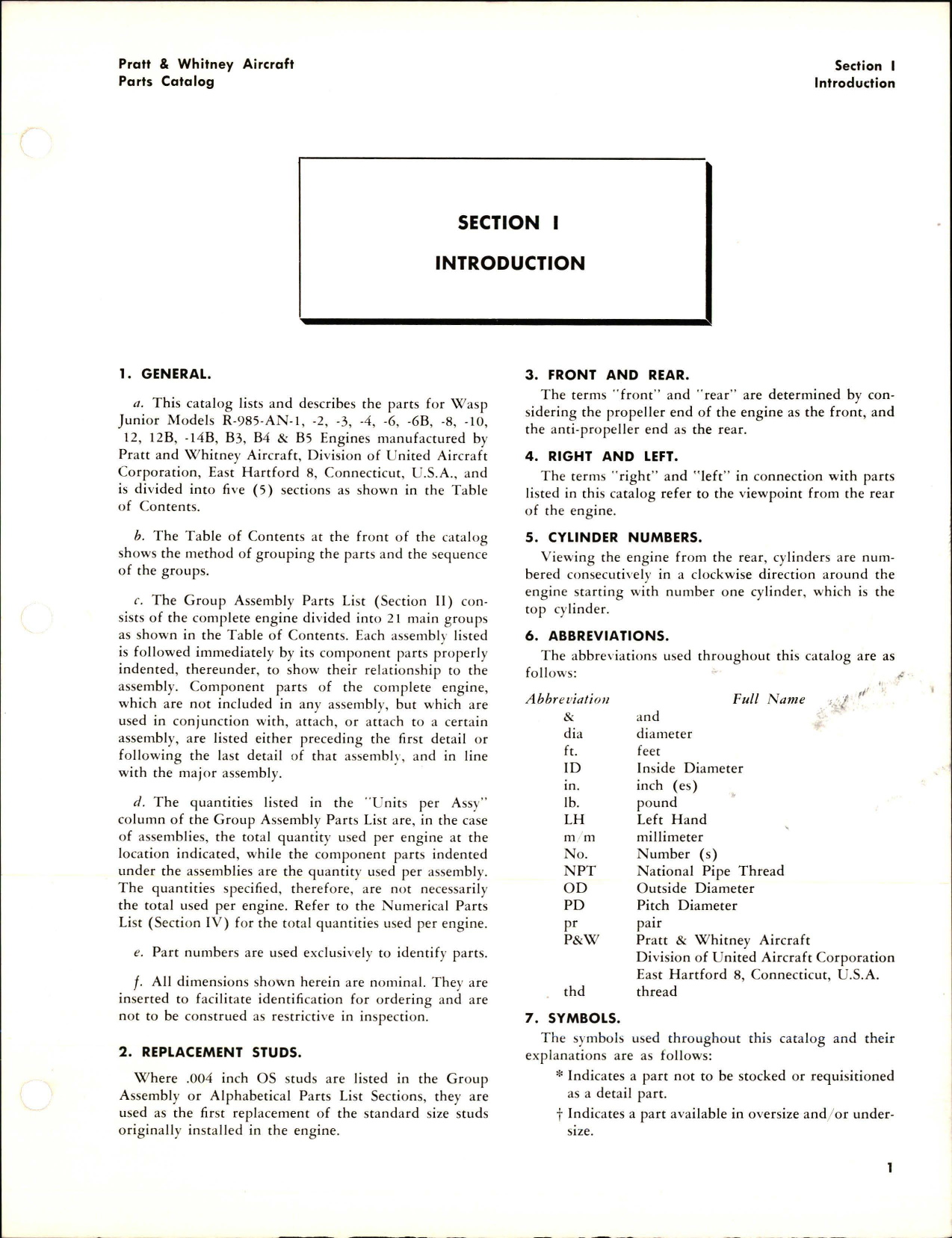Sample page 7 from AirCorps Library document: Parts Catalog for Wasp Junior - AN-1, AN-2, AN-3, AN-4, AN-6, AN-6B, AN-8, AN-10, AN-12, AN-12B, AN-14B, B3, B4, B5