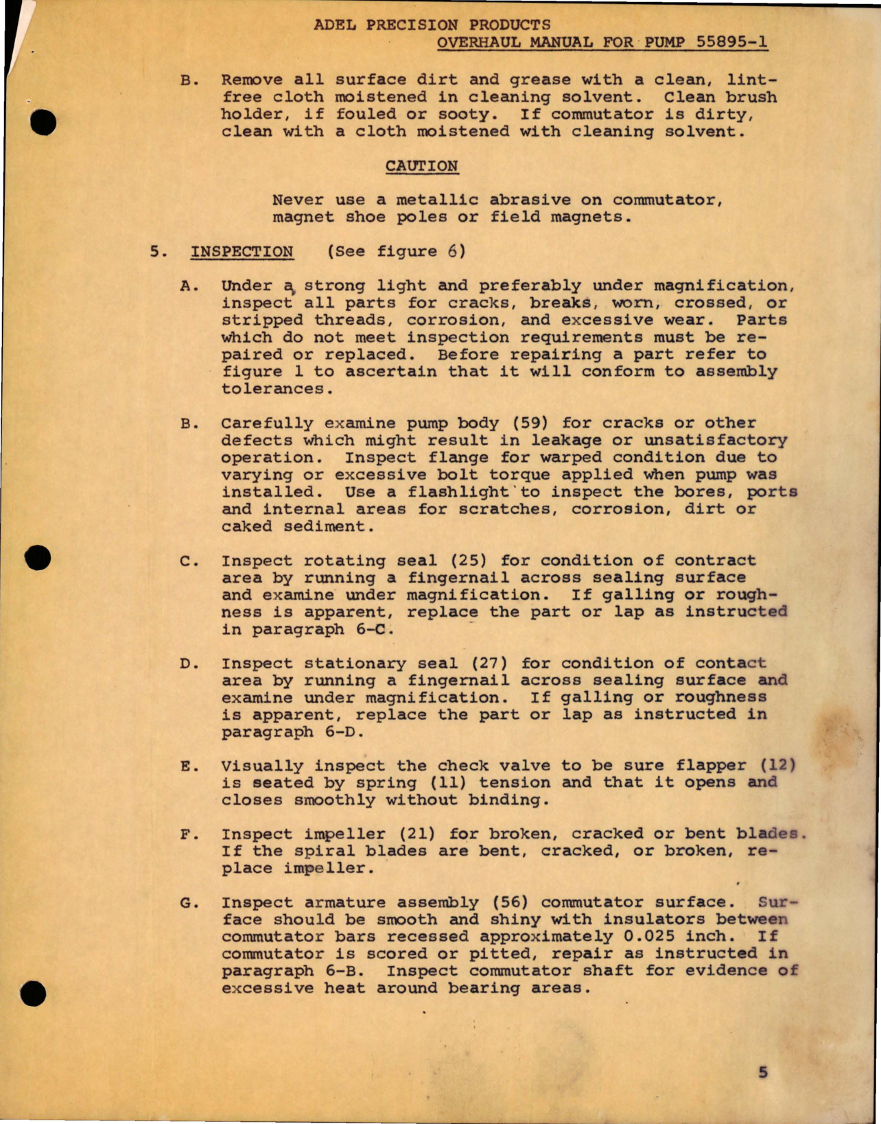 Sample page 5 from AirCorps Library document: Overhaul Instructions with Parts Breakdown for Fuel Booster Pump - 55895-1