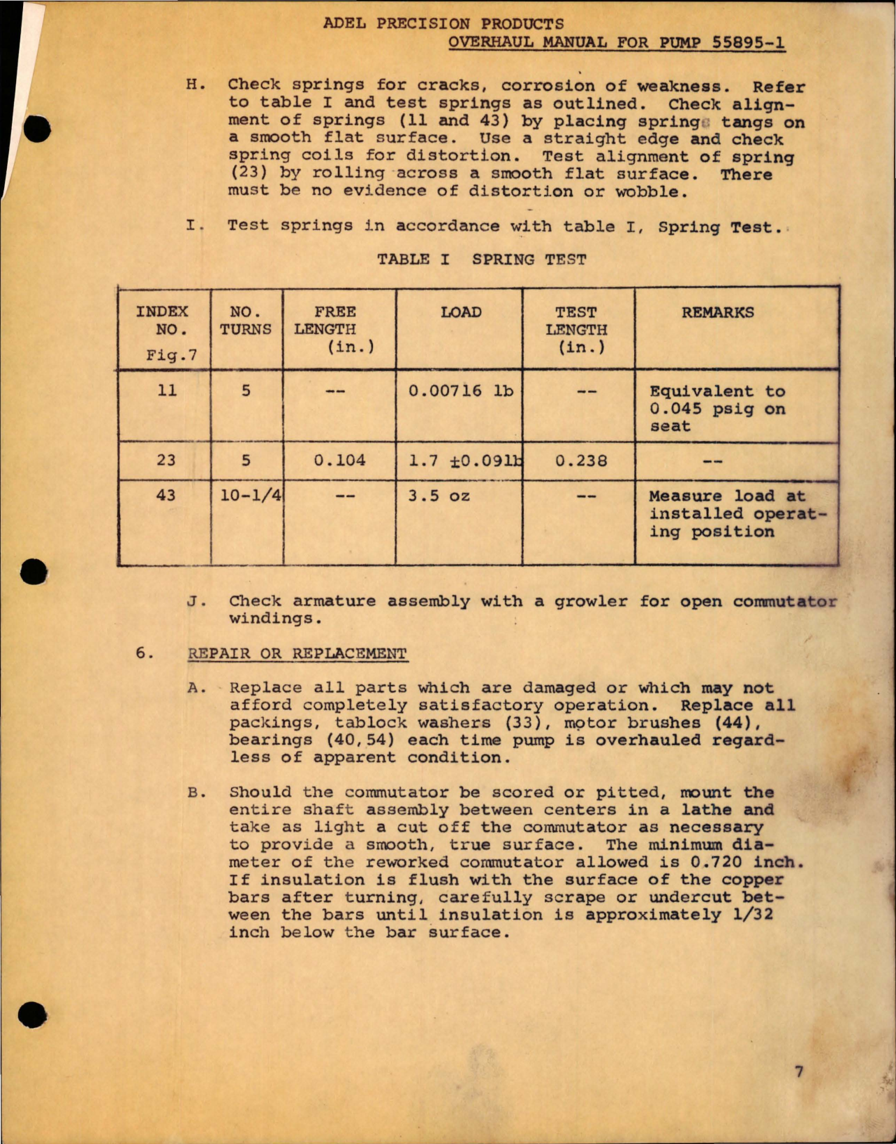 Sample page 7 from AirCorps Library document: Overhaul Instructions with Parts Breakdown for Fuel Booster Pump - 55895-1