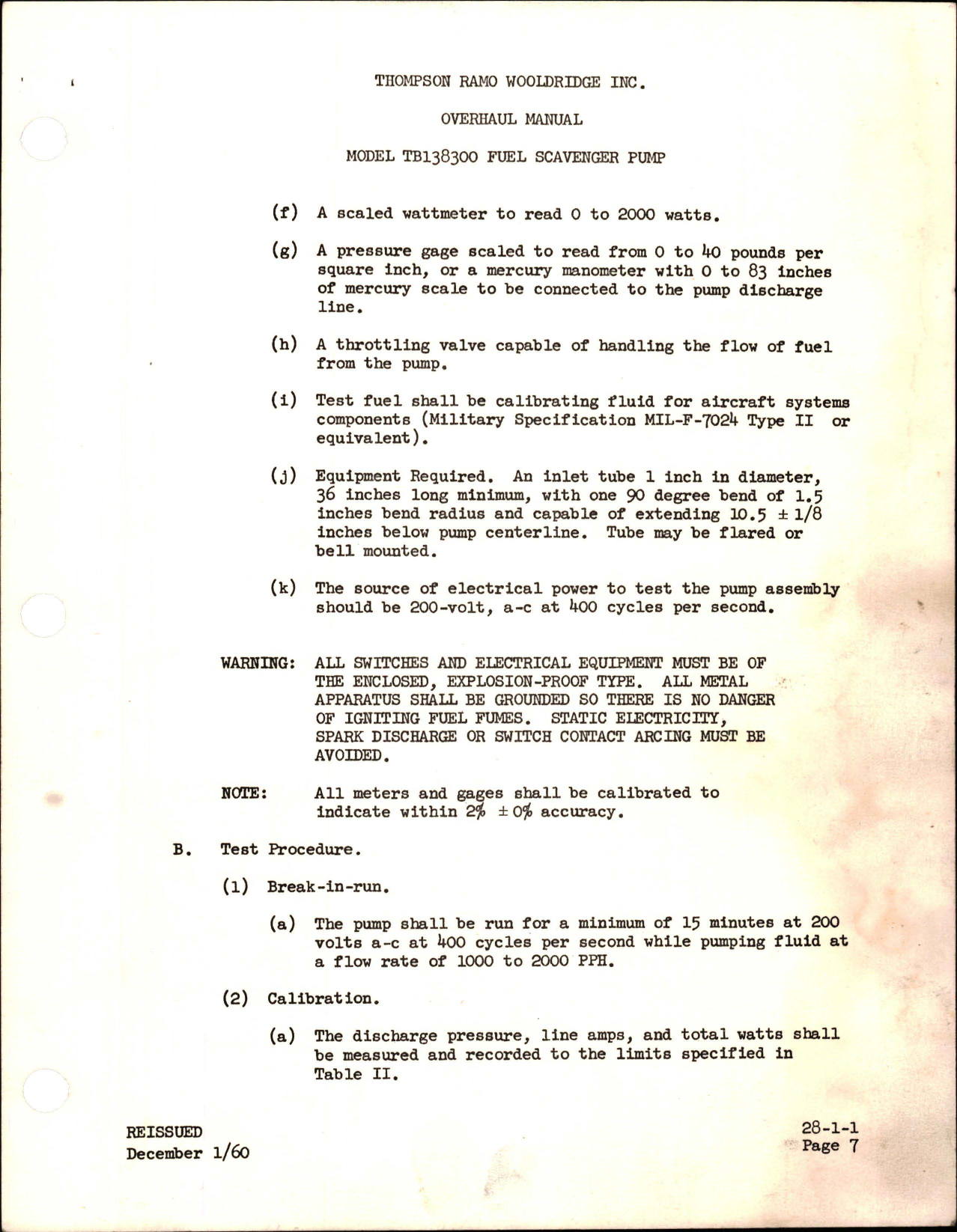 Sample page 7 from AirCorps Library document: Overhaul Manual for Fuel Scavenger Pump - Model TB138300